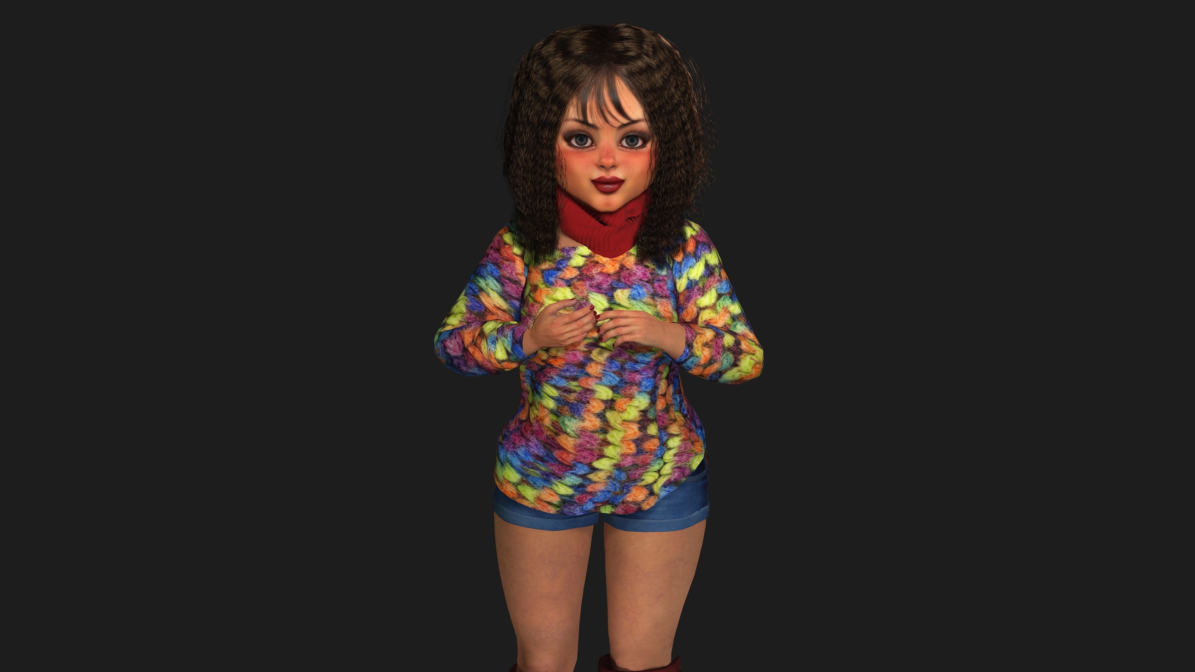 AAA 3D REALISTIC - STYLIZED BARBIE CHARACTER PACK 01- 4 Models 3D Model Collection_15