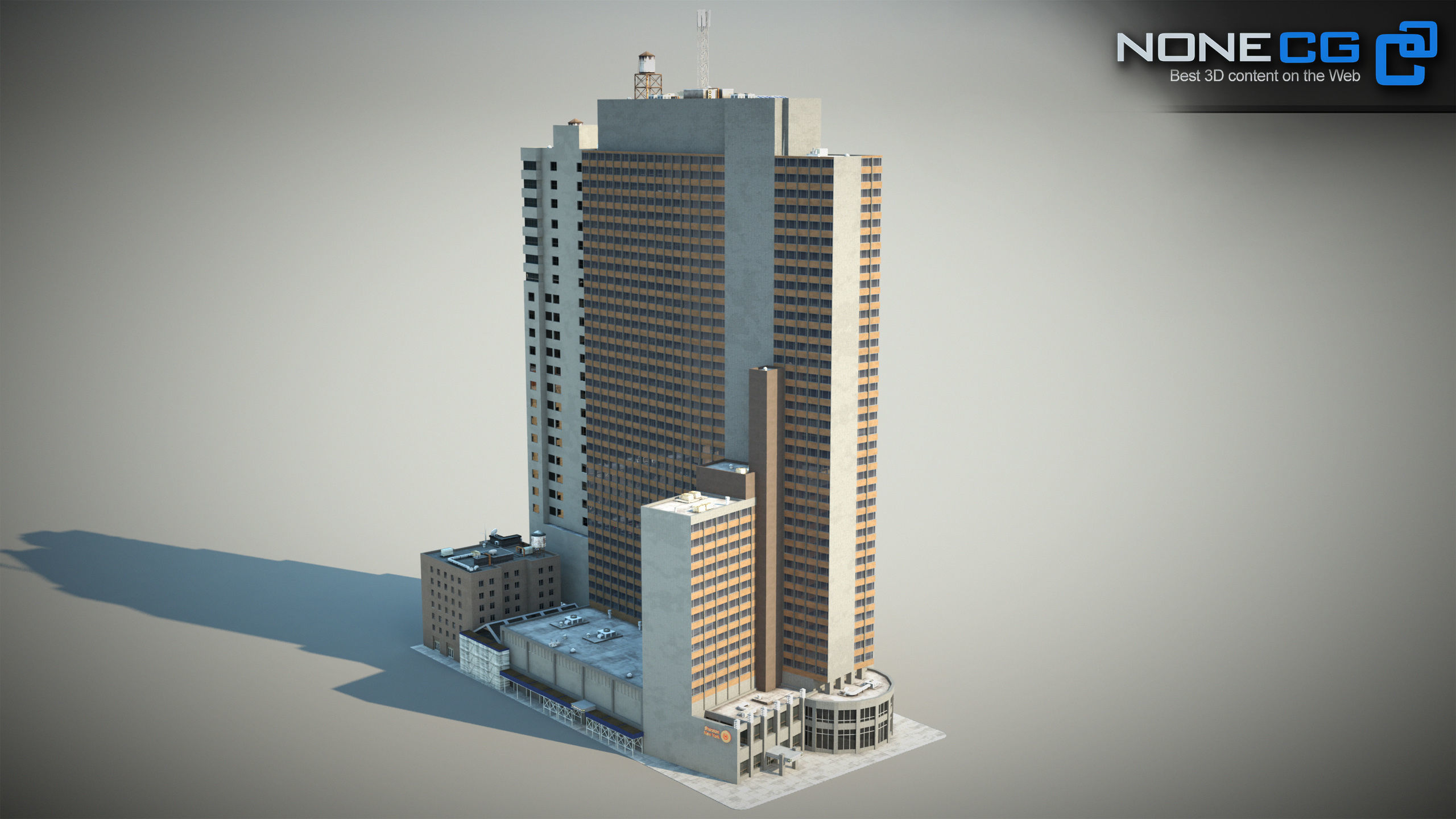 NYC Building Sheraton 7th Avenue Low-poly 3D model_11