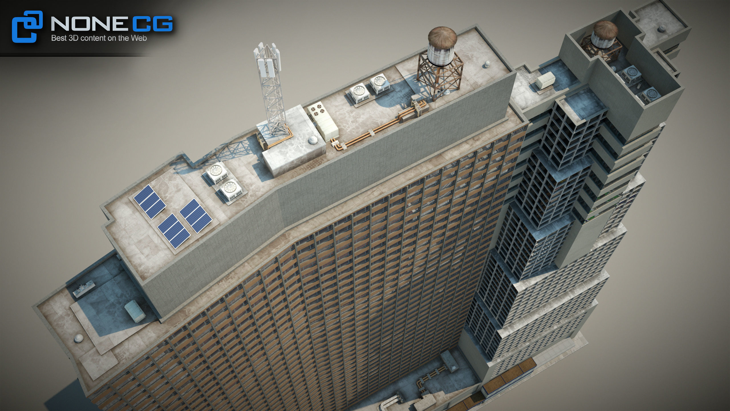 NYC Building Sheraton 7th Avenue Low-poly 3D model_16