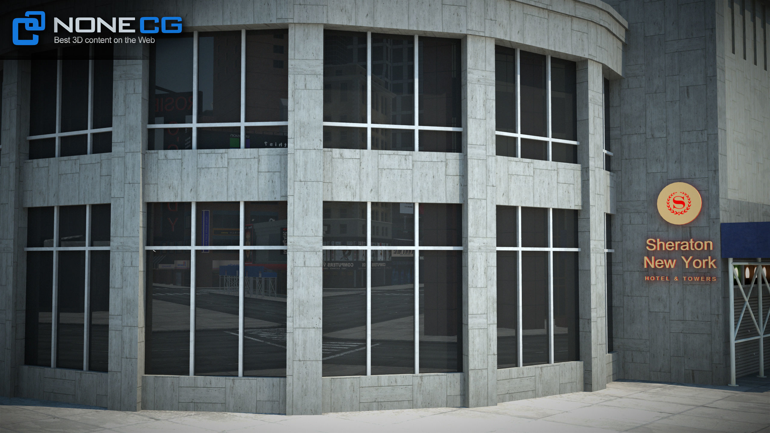 NYC Building Sheraton 7th Avenue Low-poly 3D model_20