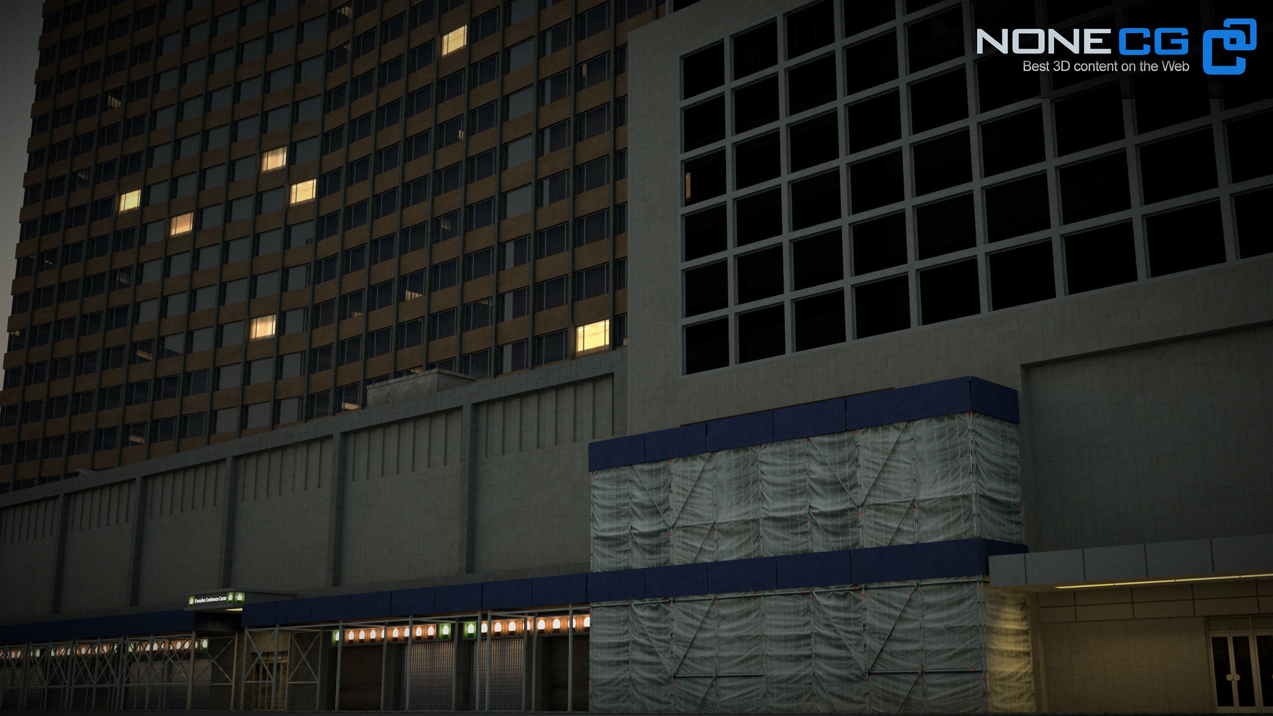 NYC Building Sheraton 7th Avenue Low-poly 3D model_7