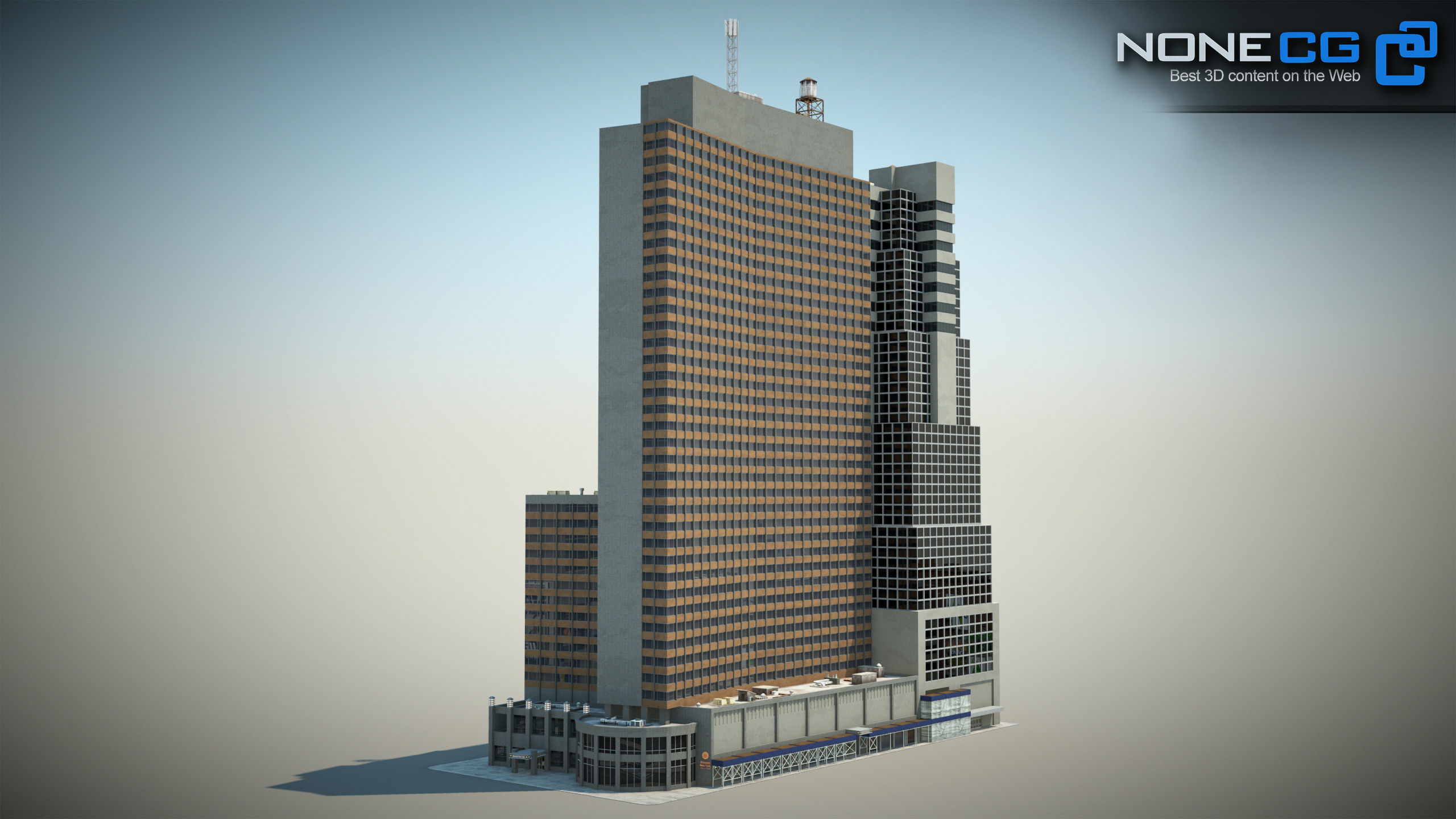 NYC Building Sheraton 7th Avenue Low-poly 3D model_9