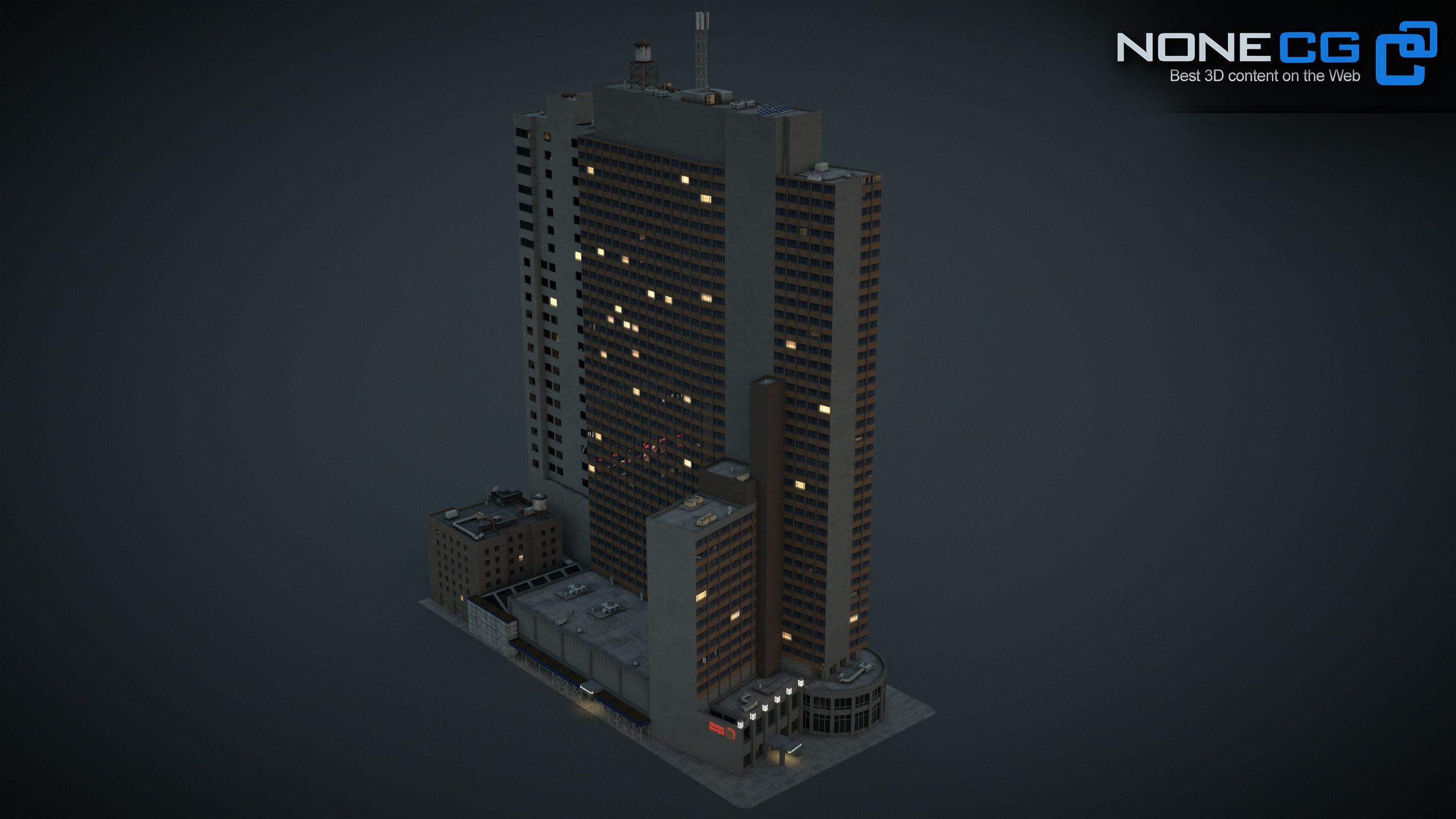 NYC Building Sheraton 7th Avenue Low-poly 3D model_12