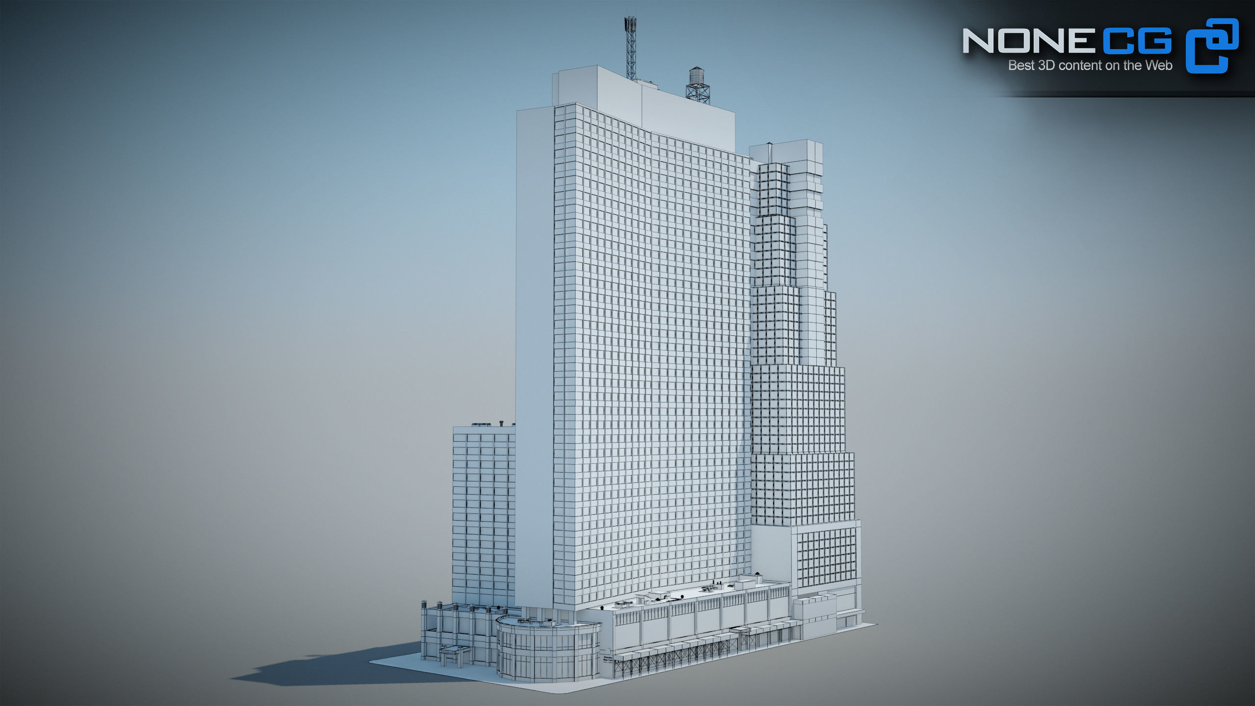 NYC Building Sheraton 7th Avenue Low-poly 3D model_10