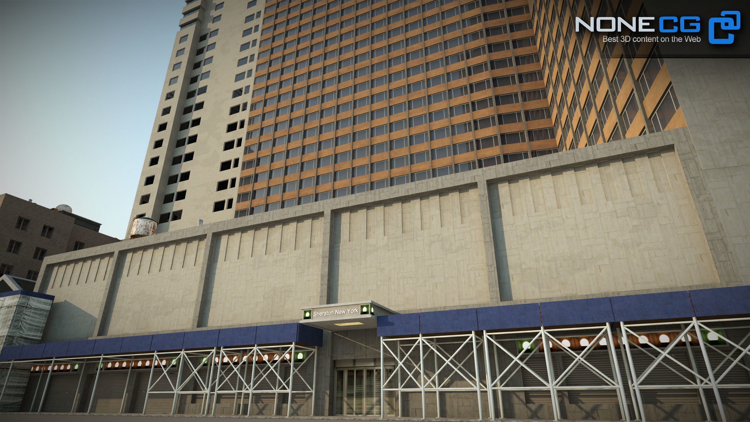 NYC Building Sheraton 7th Avenue Low-poly 3D model_24