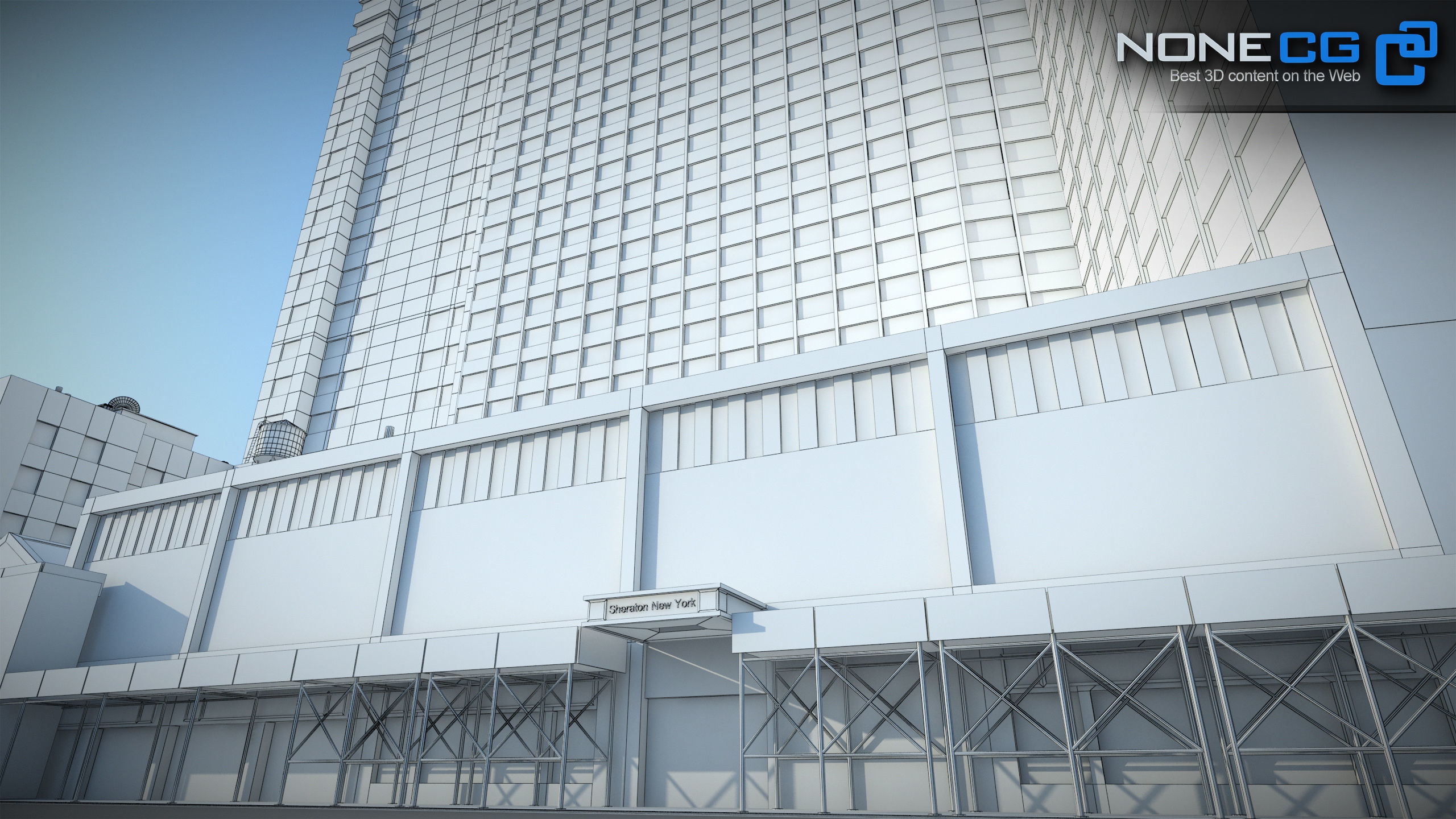 NYC Building Sheraton 7th Avenue Low-poly 3D model_25