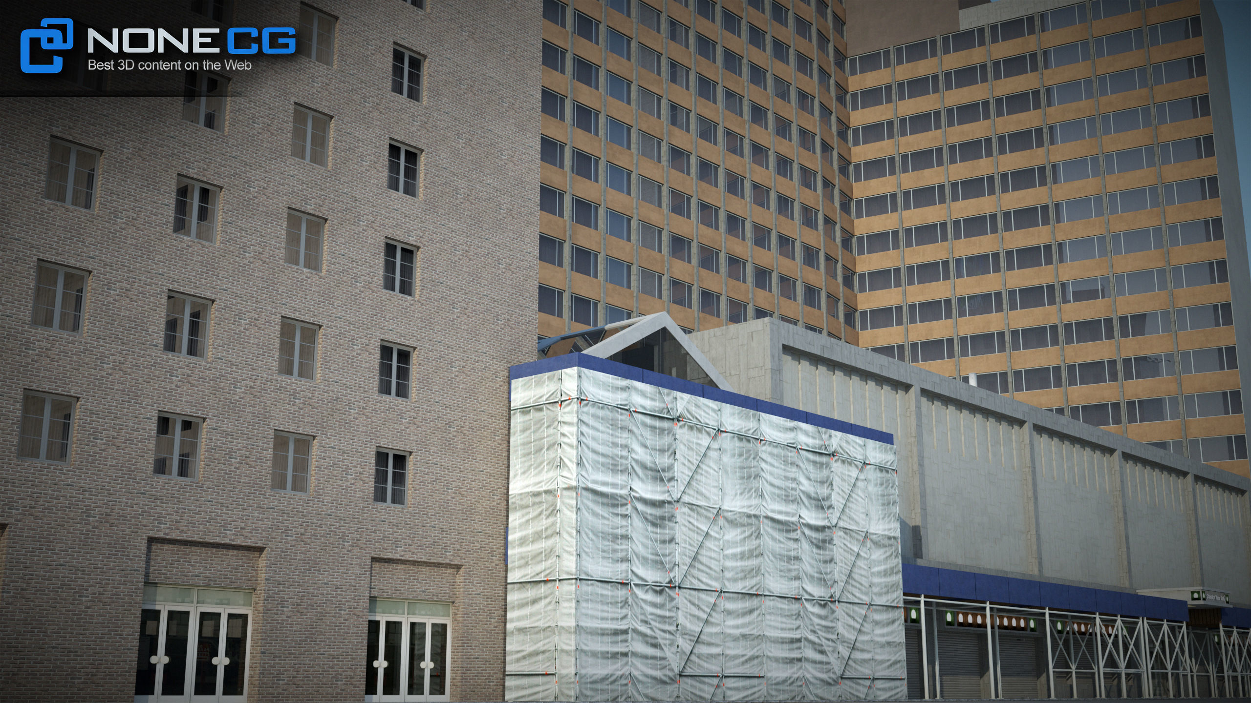 NYC Building Sheraton 7th Avenue Low-poly 3D model_6