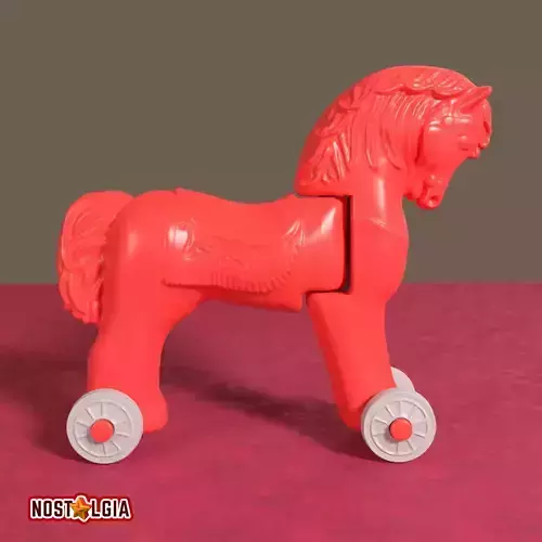 Articulated Vintage Horse on Wheels Toy 3D print model