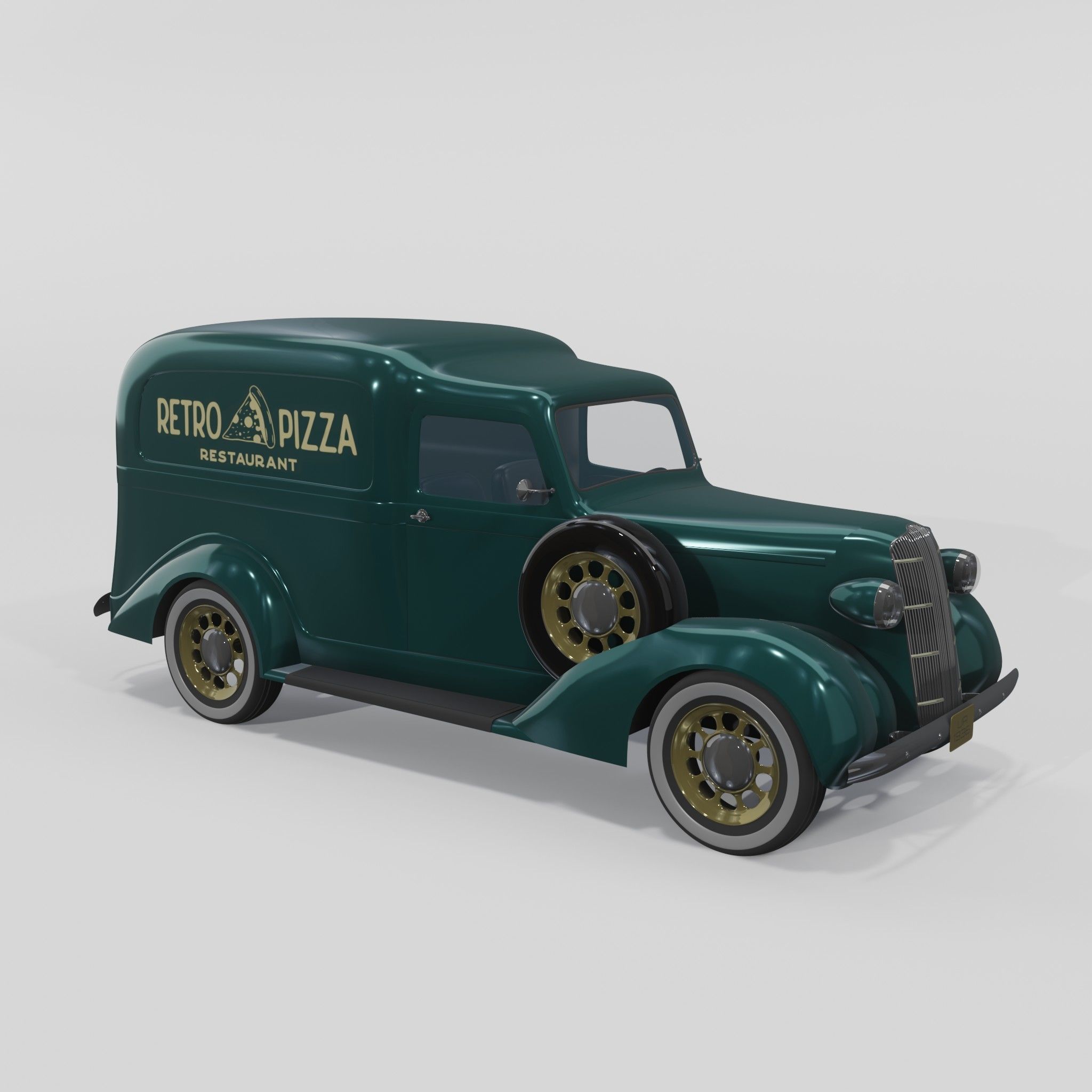 Dodge 1936 Retro Pizza model 3D model_2