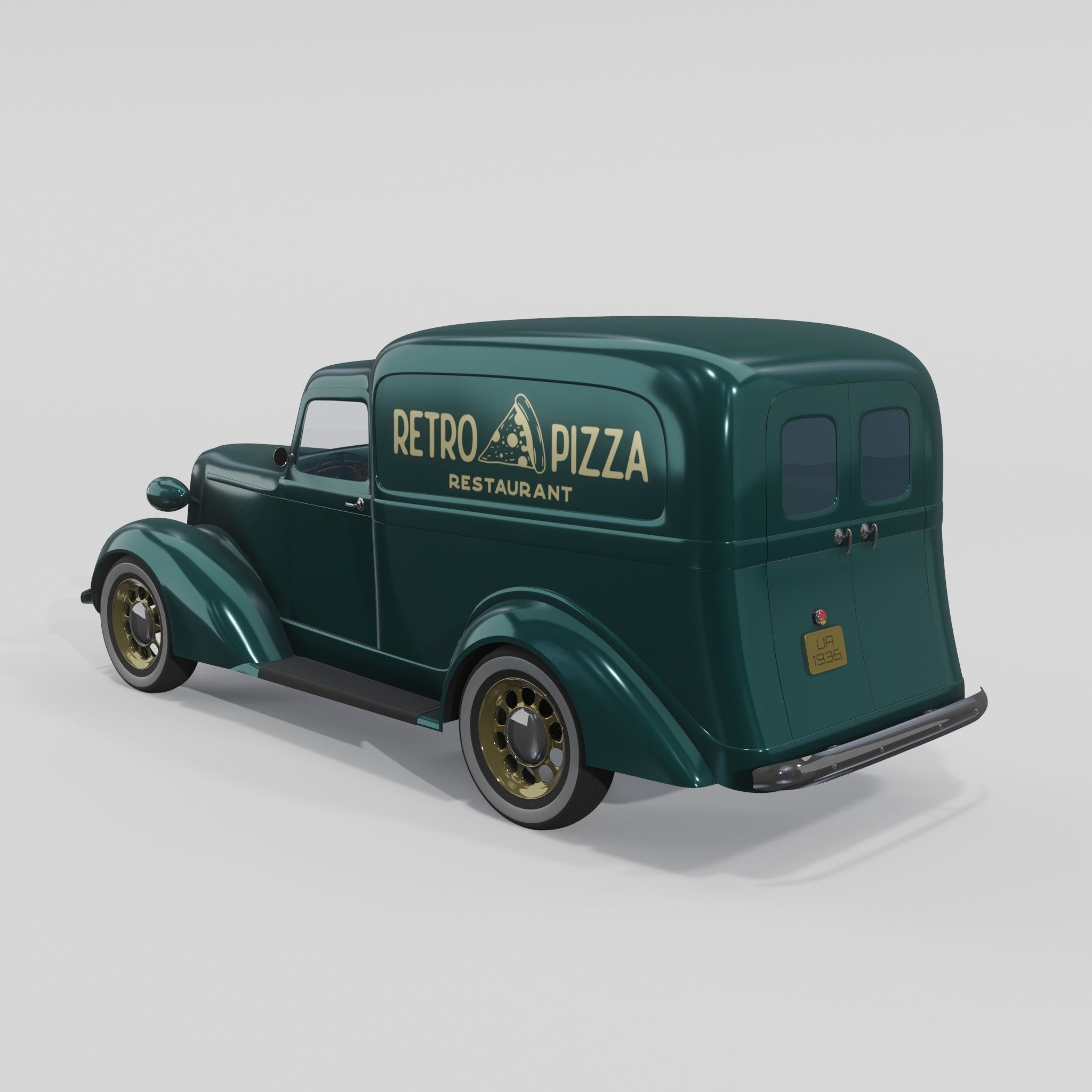 Dodge 1936 Retro Pizza model 3D model_1