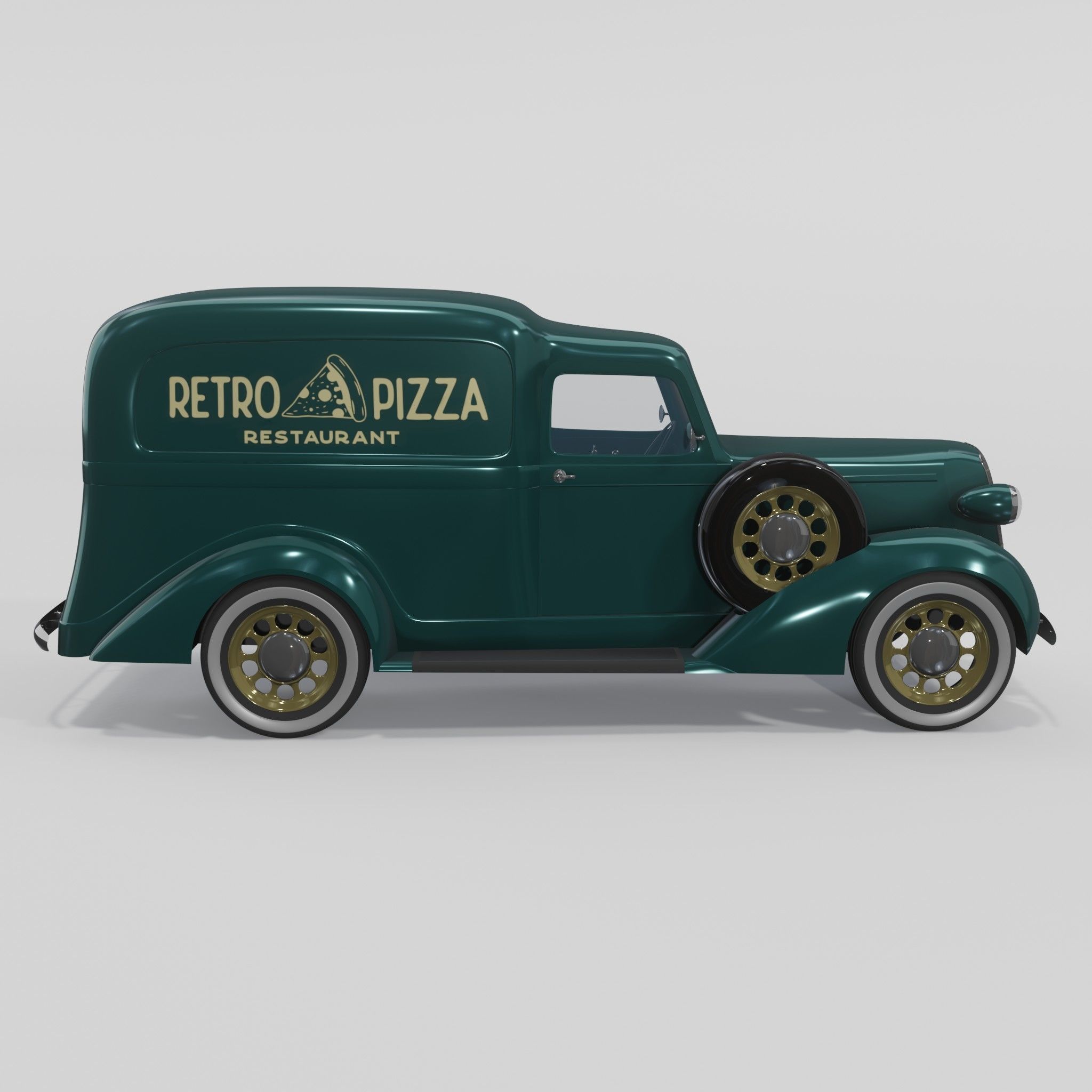 Dodge 1936 Retro Pizza model 3D model_3