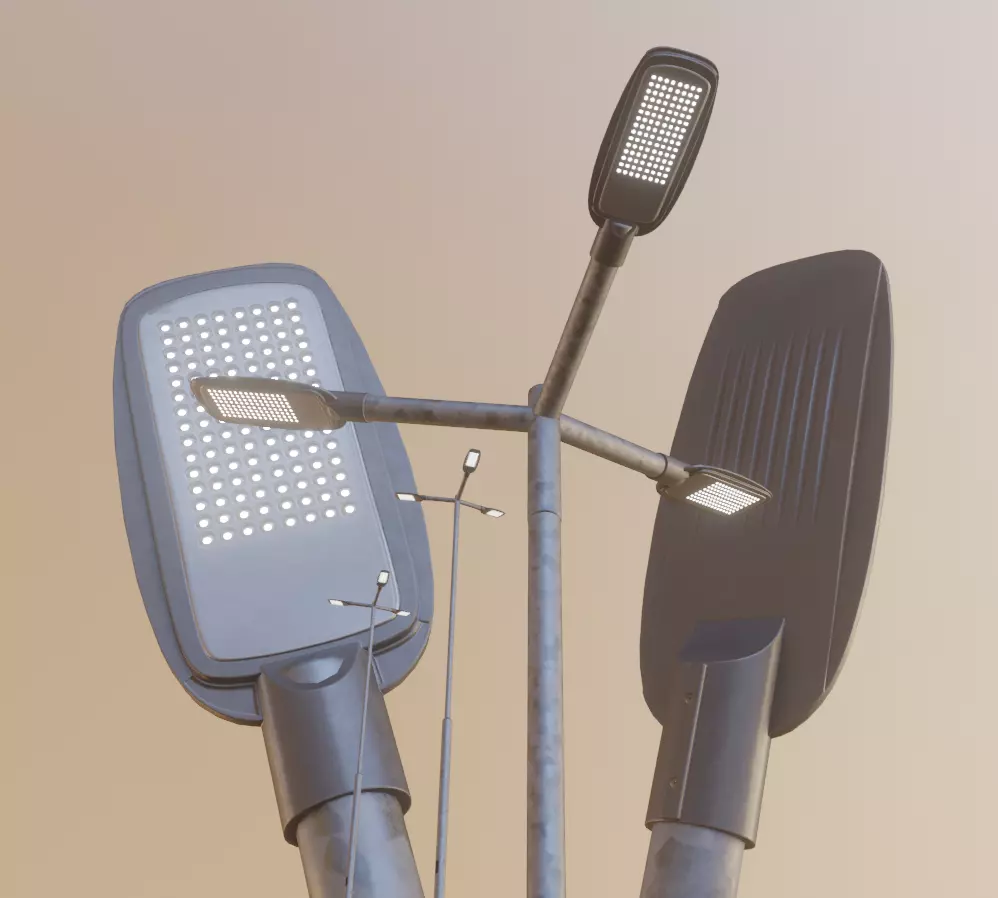 Street Light 2 Galvanized F3 M1 K0 4500mm Low-poly 3D model