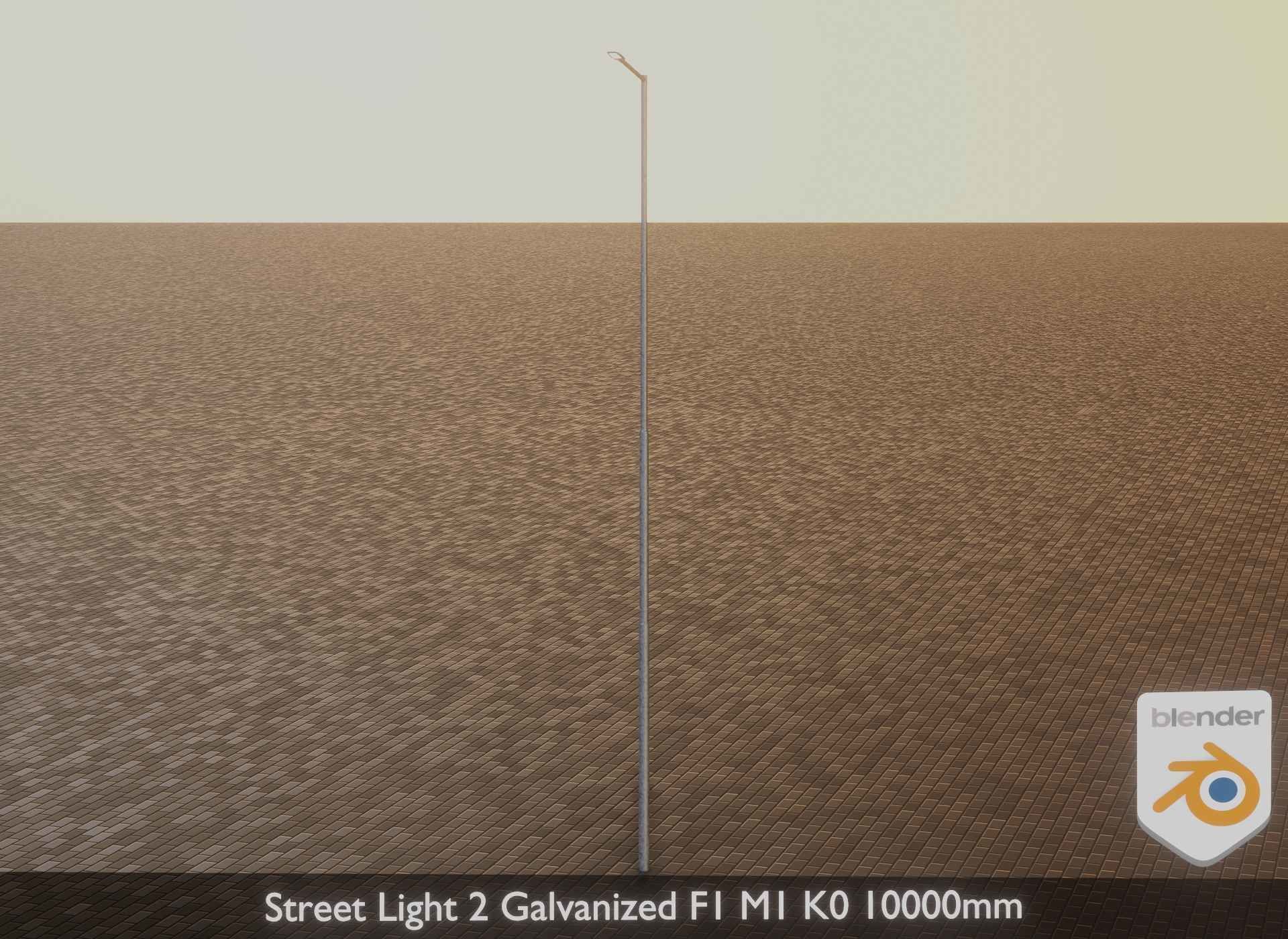 Street Light 2 Galvanized F1 M1 K0 10000mm Low-poly 3D model_33
