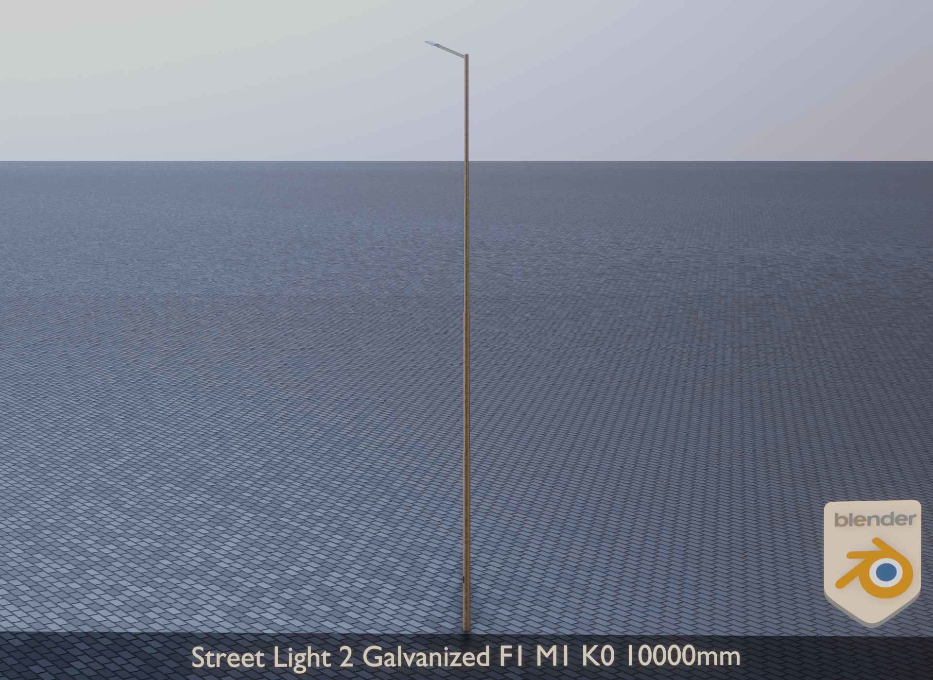 Street Light 2 Galvanized F1 M1 K0 10000mm Low-poly 3D model_7