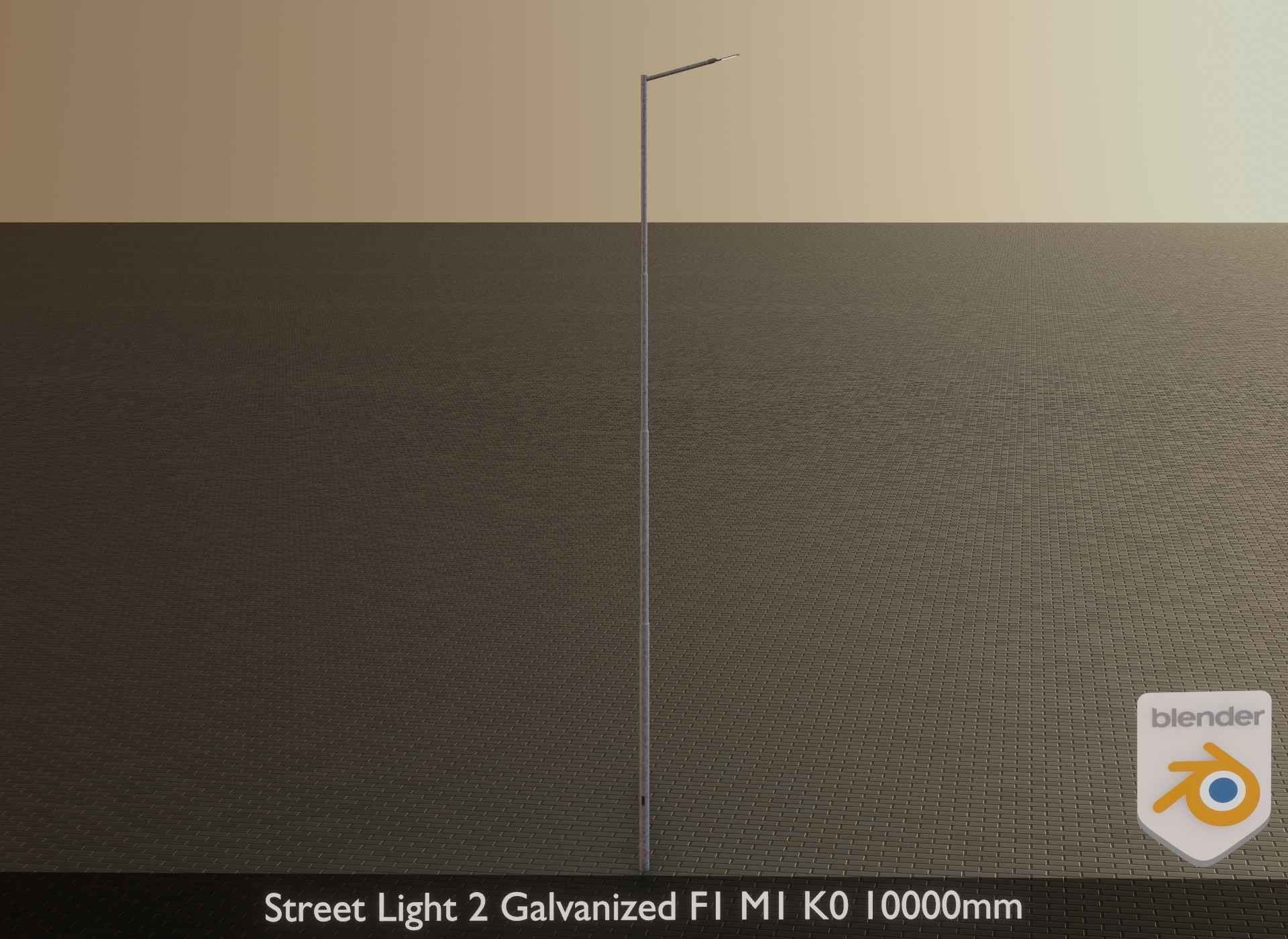 Street Light 2 Galvanized F1 M1 K0 10000mm Low-poly 3D model_22
