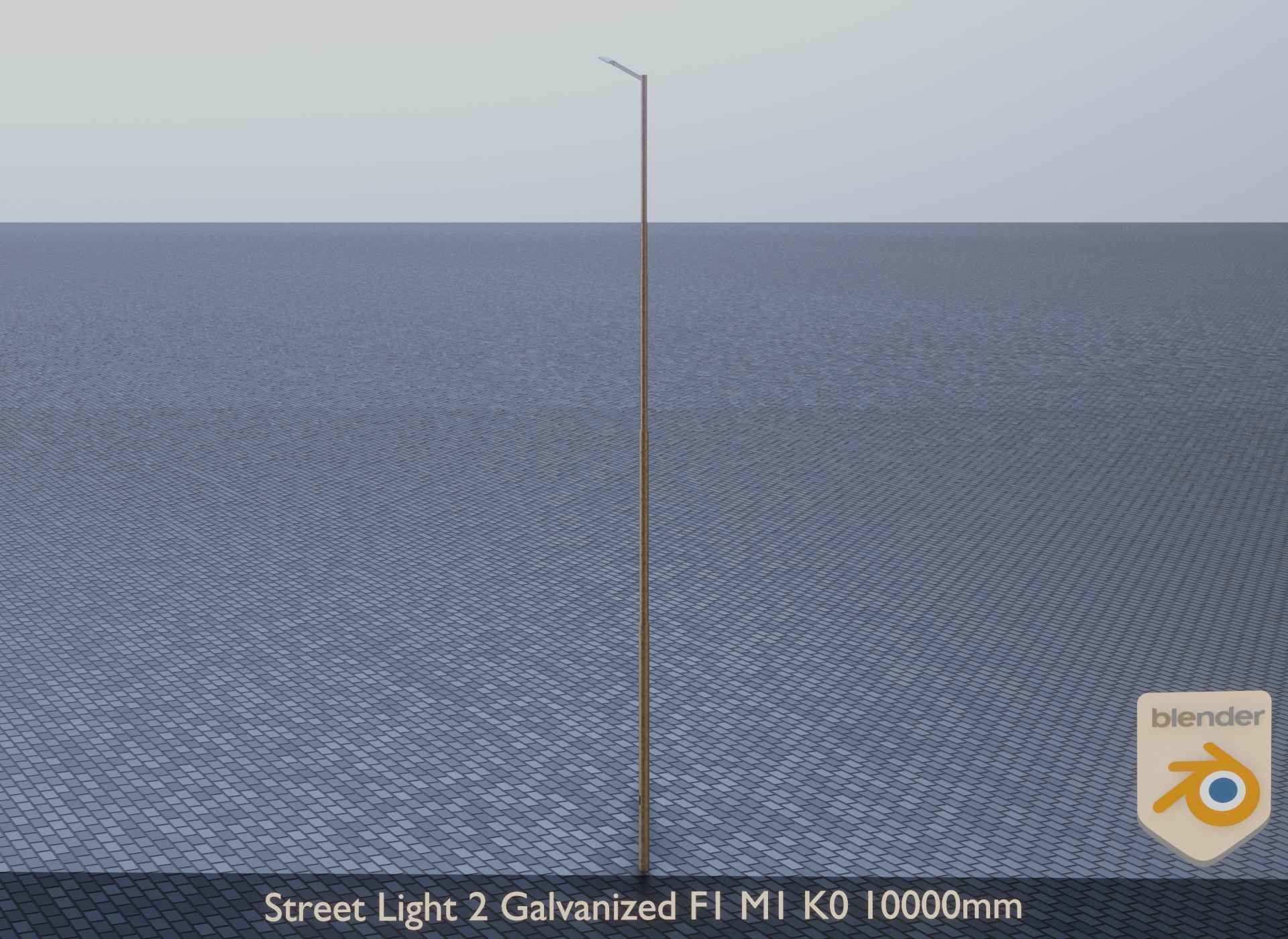 Street Light 2 Galvanized F1 M1 K0 10000mm Low-poly 3D model_8