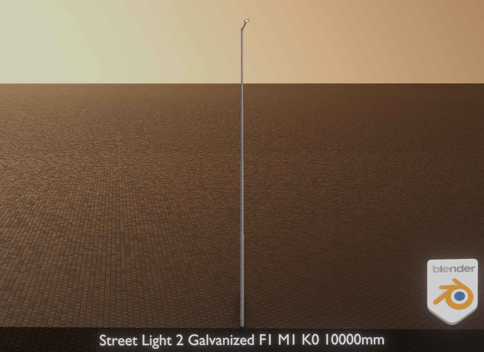 Street Light 2 Galvanized F1 M1 K0 10000mm Low-poly 3D model_30