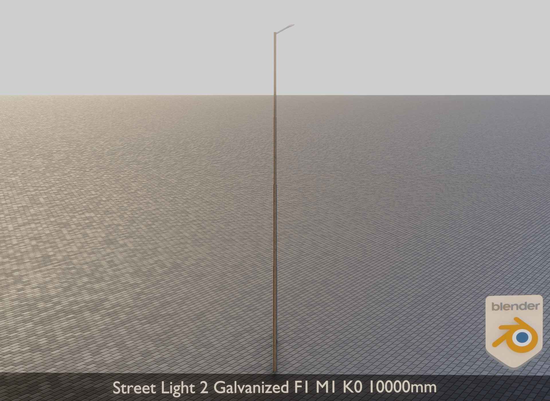 Street Light 2 Galvanized F1 M1 K0 10000mm Low-poly 3D model_14