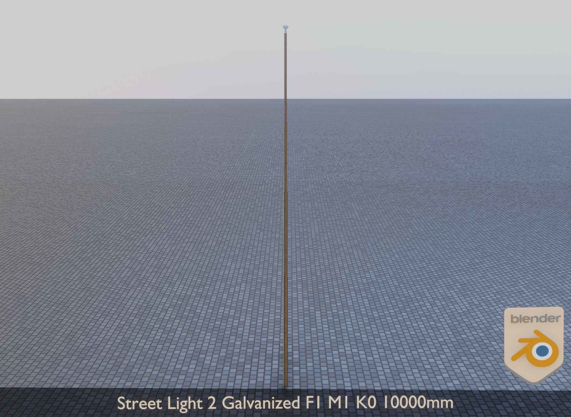 Street Light 2 Galvanized F1 M1 K0 10000mm Low-poly 3D model_11