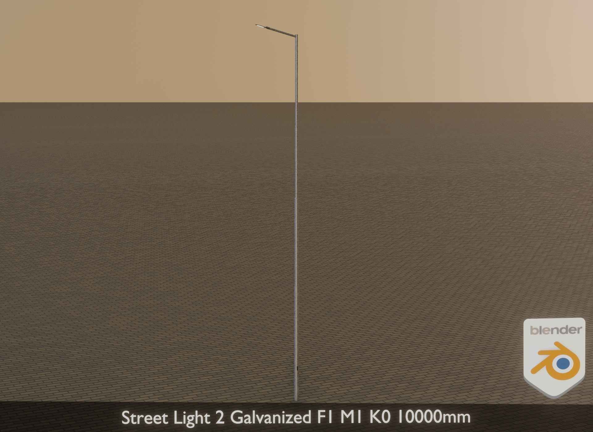 Street Light 2 Galvanized F1 M1 K0 10000mm Low-poly 3D model_38