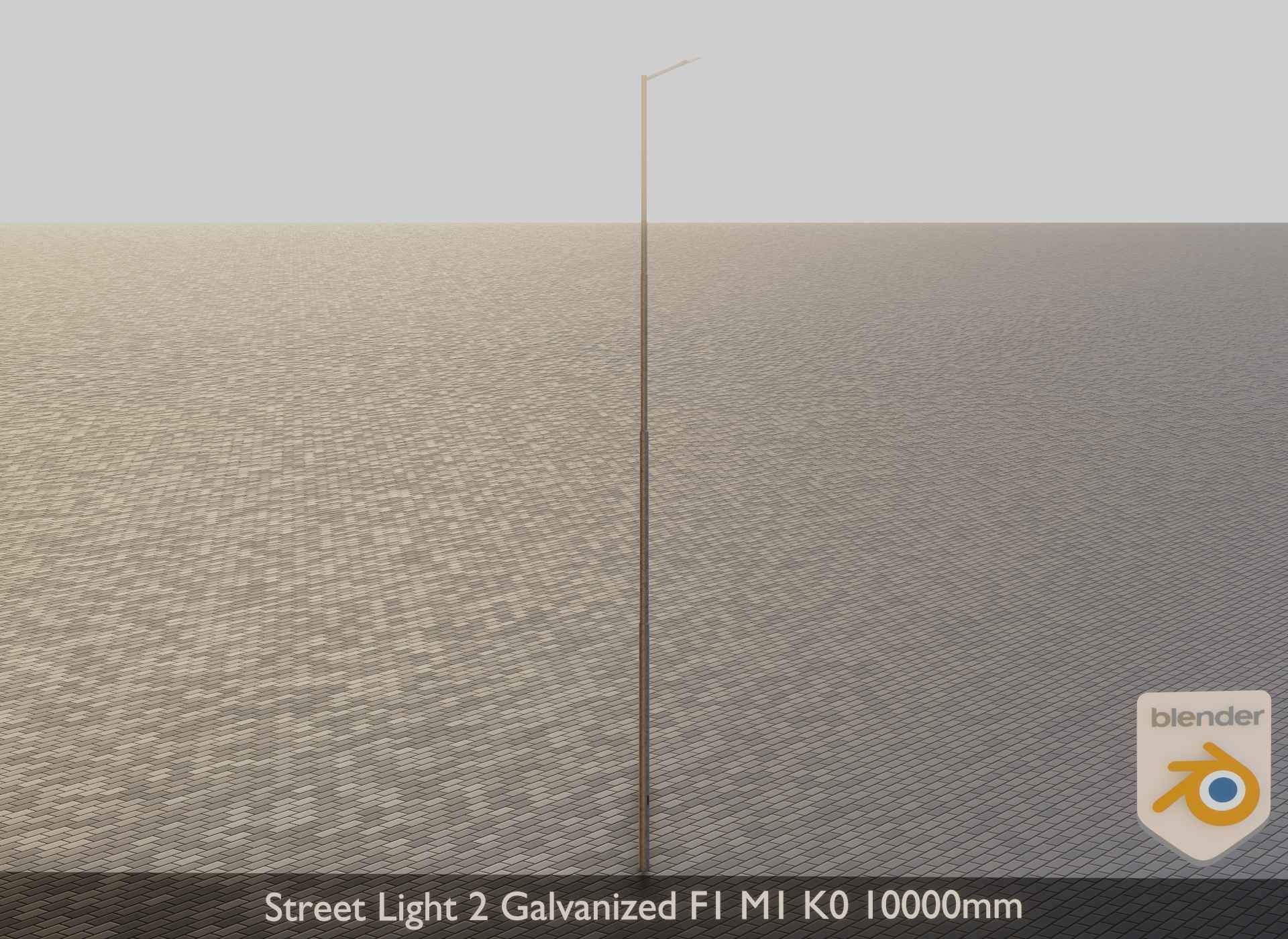 Street Light 2 Galvanized F1 M1 K0 10000mm Low-poly 3D model_15