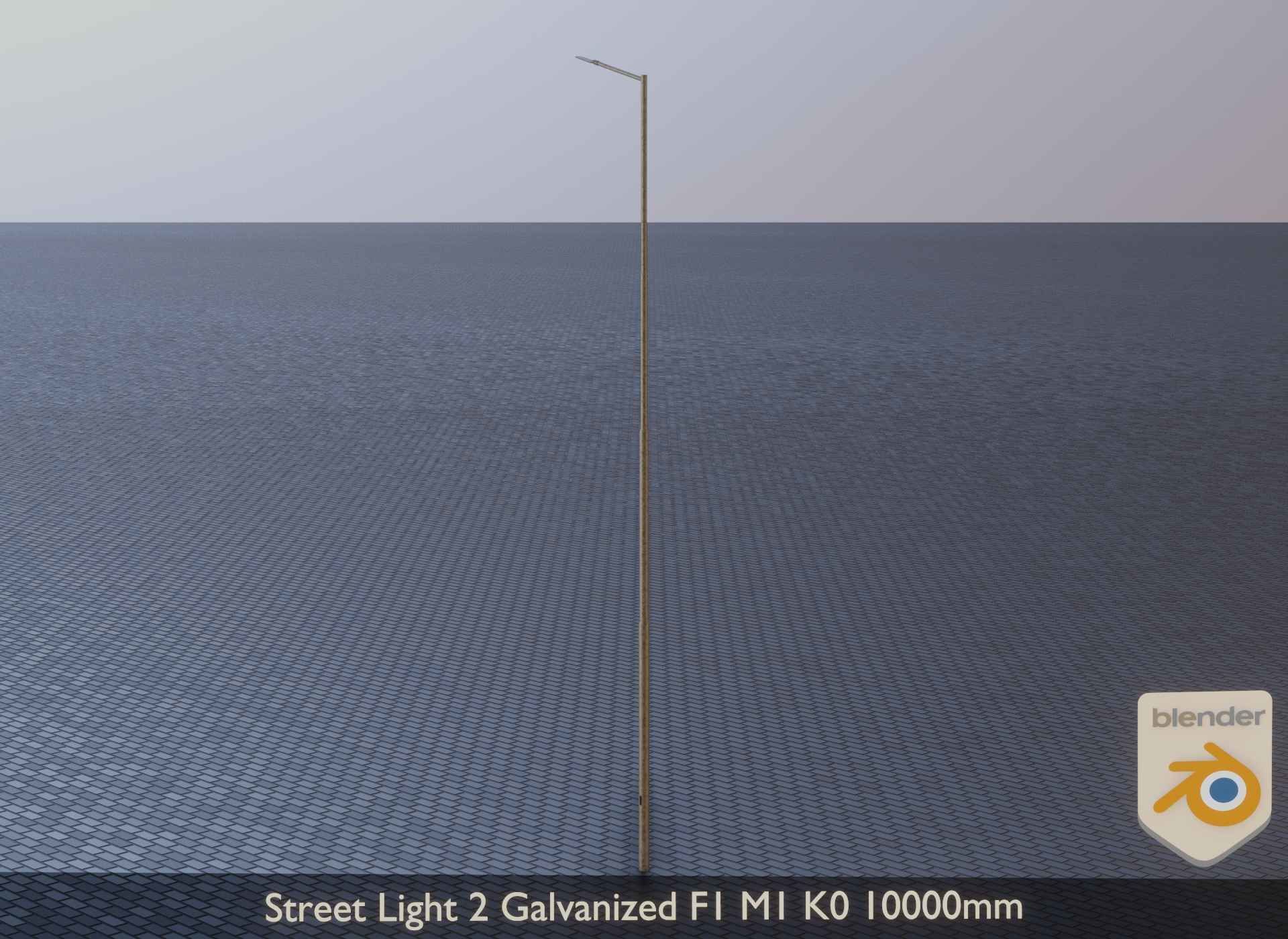 Street Light 2 Galvanized F1 M1 K0 10000mm Low-poly 3D model_6