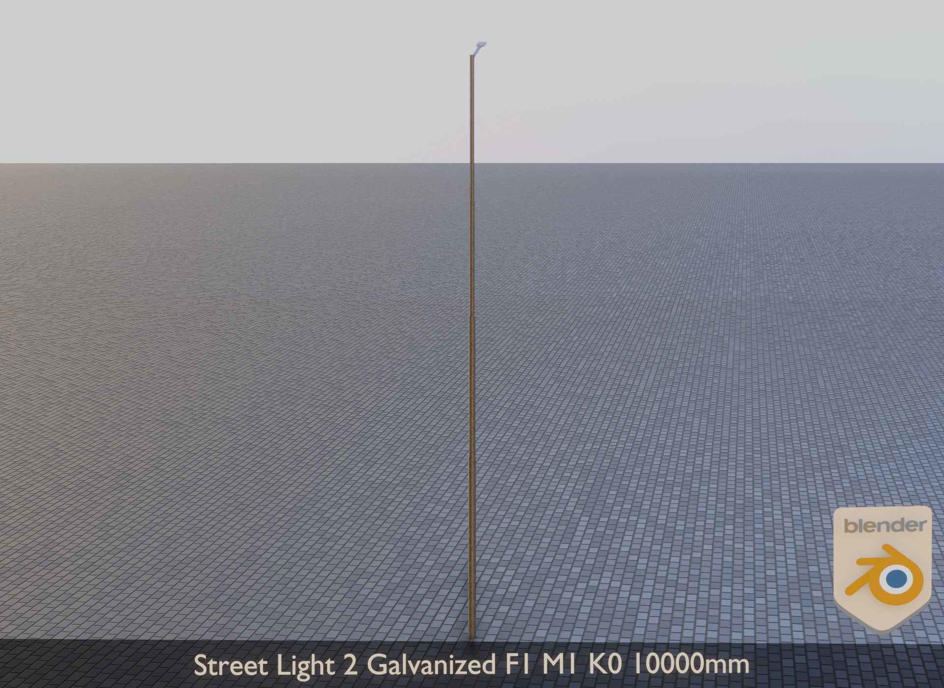 Street Light 2 Galvanized F1 M1 K0 10000mm Low-poly 3D model_12