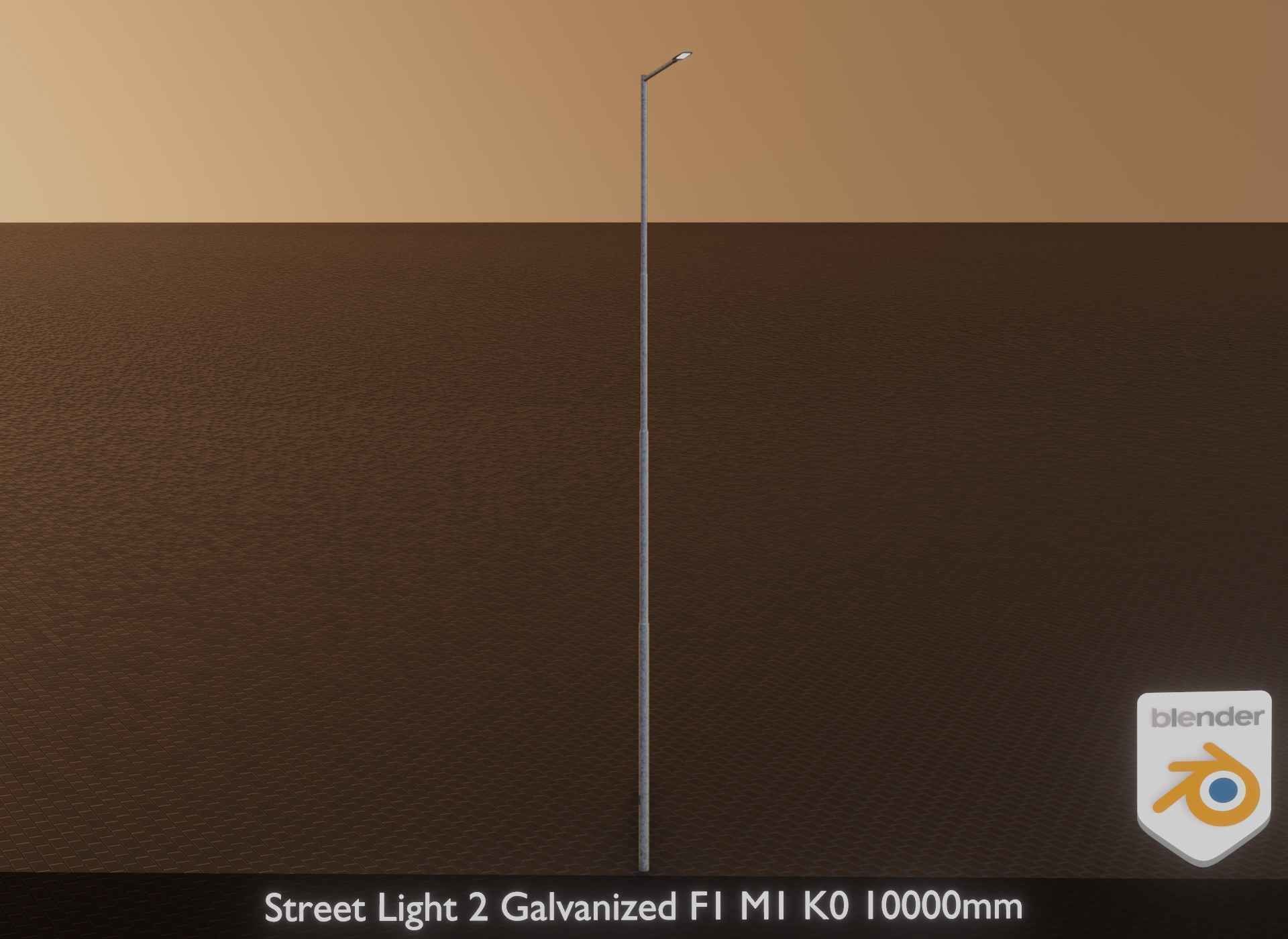 Street Light 2 Galvanized F1 M1 K0 10000mm Low-poly 3D model_28