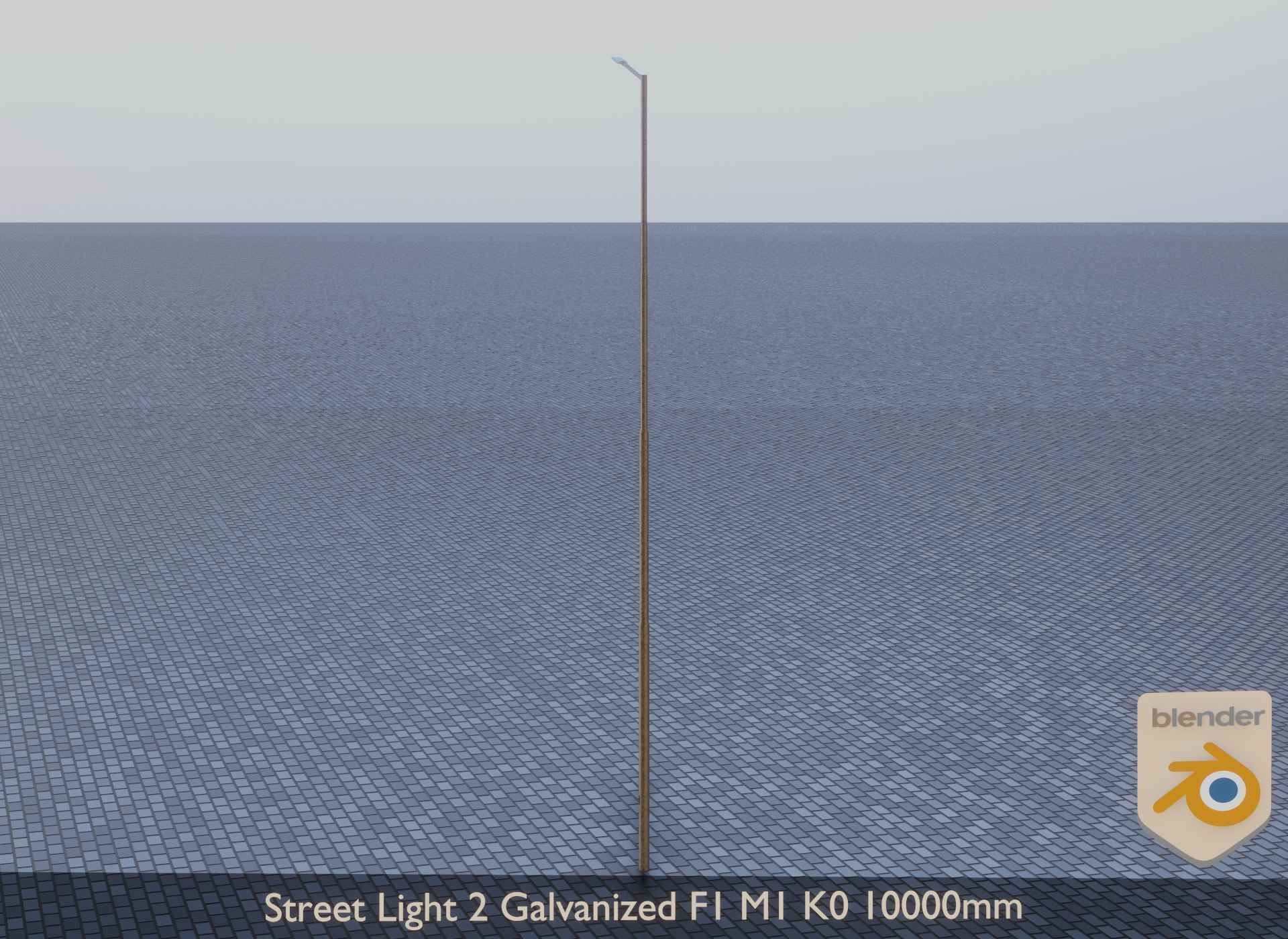 Street Light 2 Galvanized F1 M1 K0 10000mm Low-poly 3D model_9