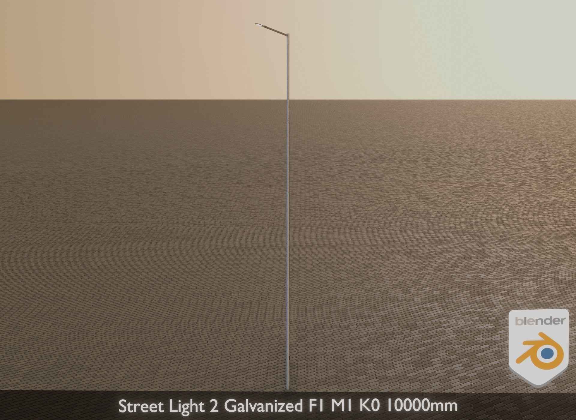 Street Light 2 Galvanized F1 M1 K0 10000mm Low-poly 3D model_36