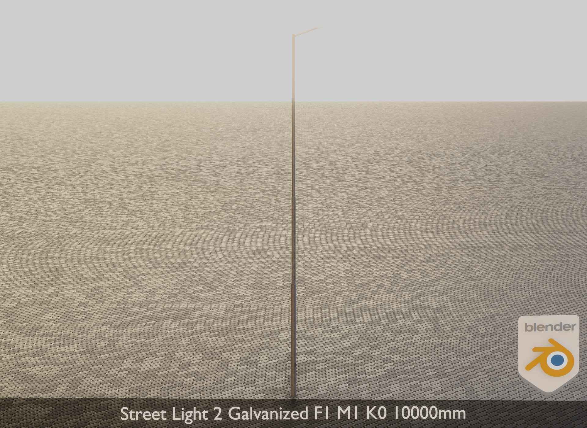 Street Light 2 Galvanized F1 M1 K0 10000mm Low-poly 3D model_16