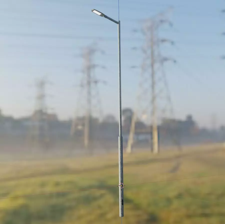 Street Light 2 Galvanized F1 M1 K0 4500mm Low-poly 3D model