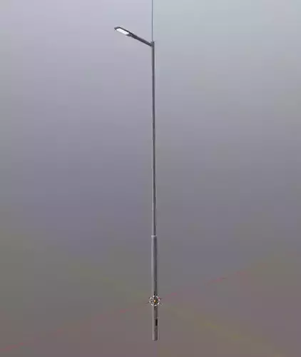 Street Light 2 Galvanized F1 M1 K0 5000mm Low-poly 3D model