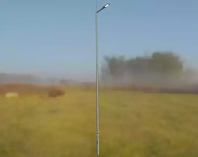 Street Light 2 Galvanized F1 M1 K0 6000mm Low-poly 3D model