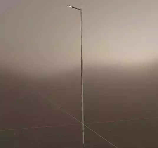Street Light 2 Galvanized F1 M1 K0 7000mm Low-poly 3D model