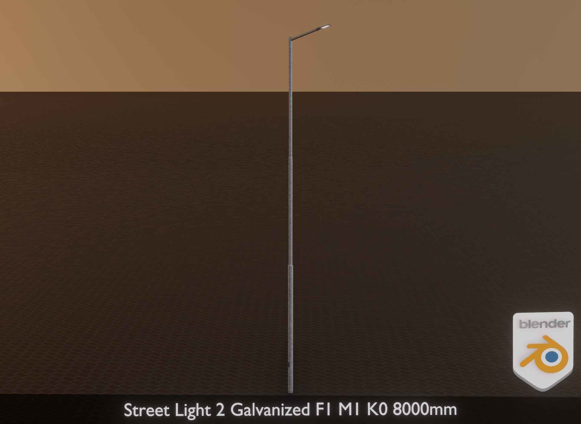 Street Light 2 Galvanized F1 M1 K0 8000mm Low-poly 3D model_26