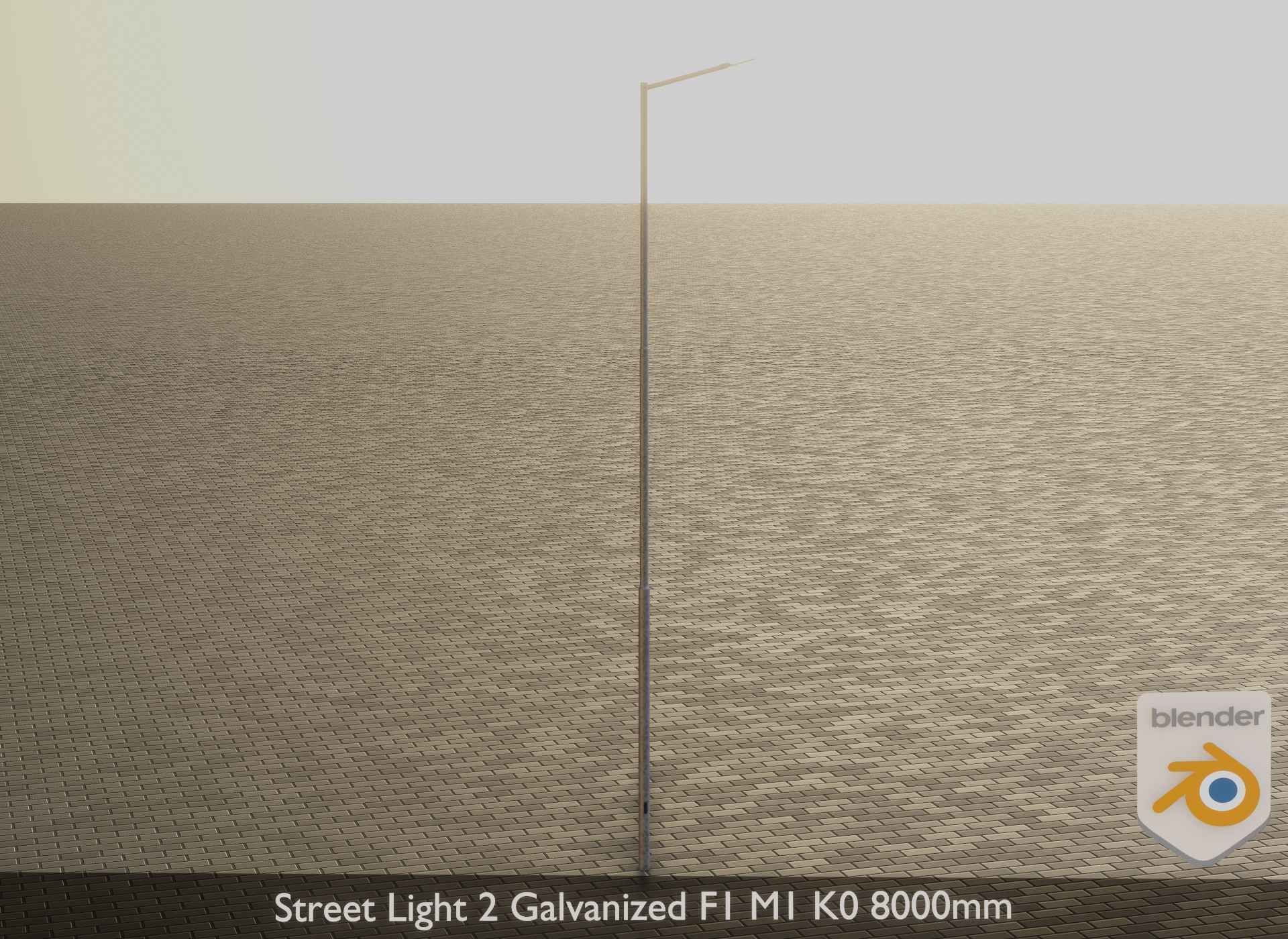 Street Light 2 Galvanized F1 M1 K0 8000mm Low-poly 3D model_19