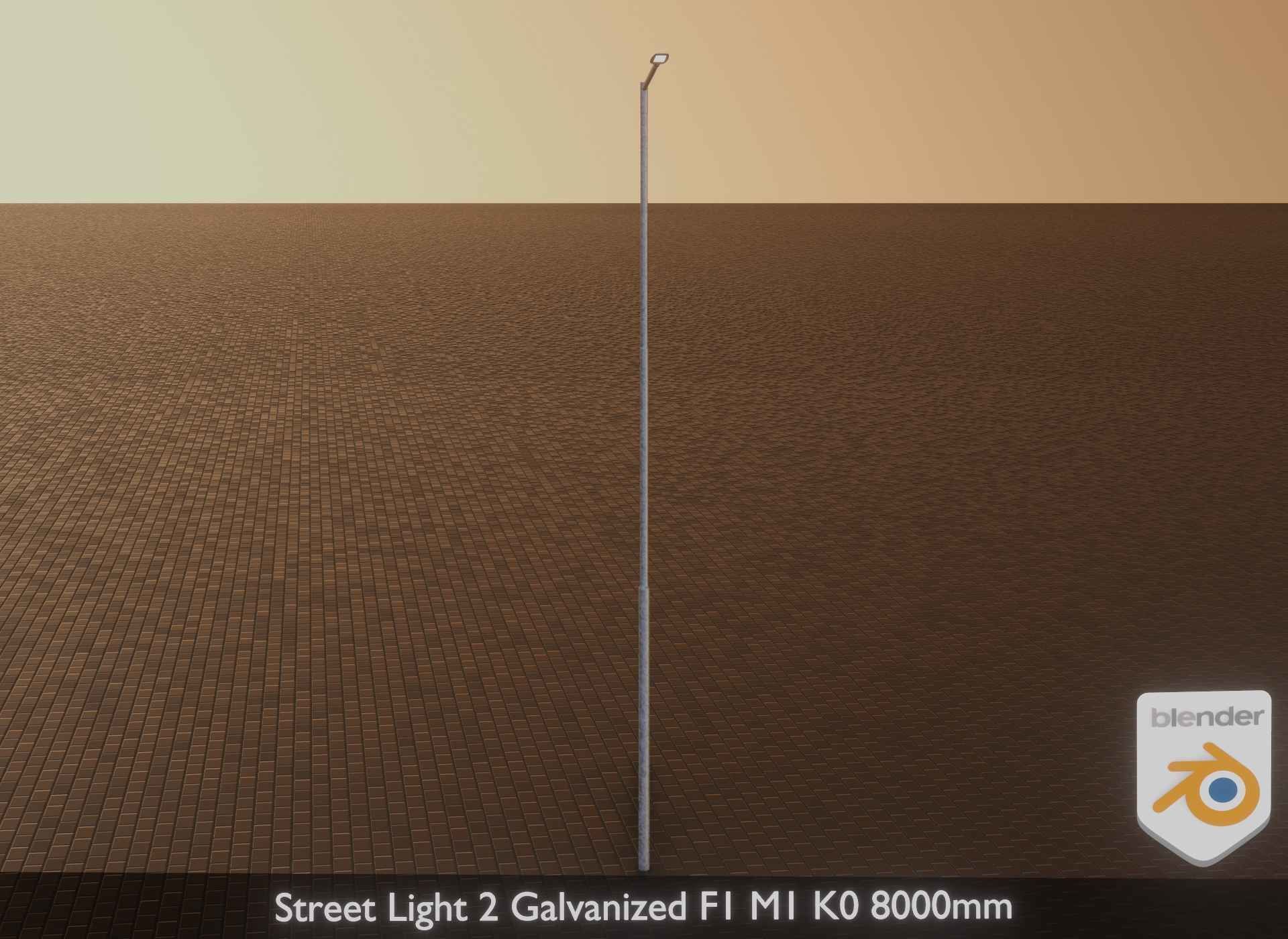 Street Light 2 Galvanized F1 M1 K0 8000mm Low-poly 3D model_30