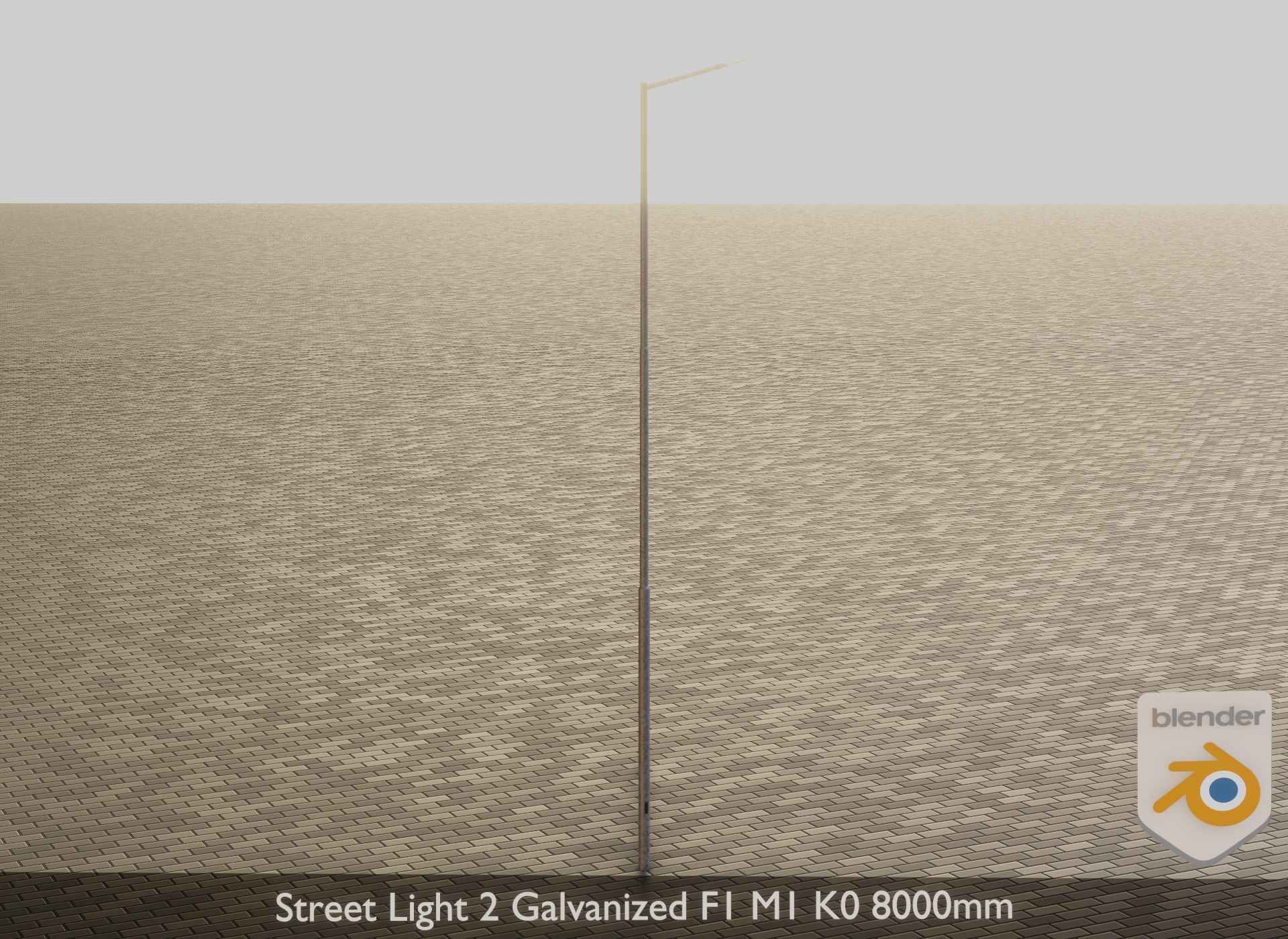 Street Light 2 Galvanized F1 M1 K0 8000mm Low-poly 3D model_18