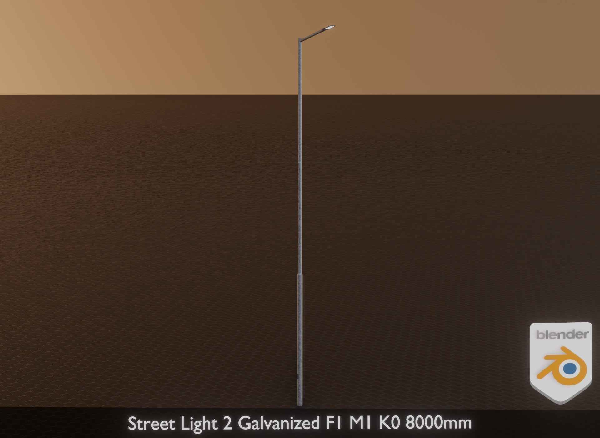 Street Light 2 Galvanized F1 M1 K0 8000mm Low-poly 3D model_27
