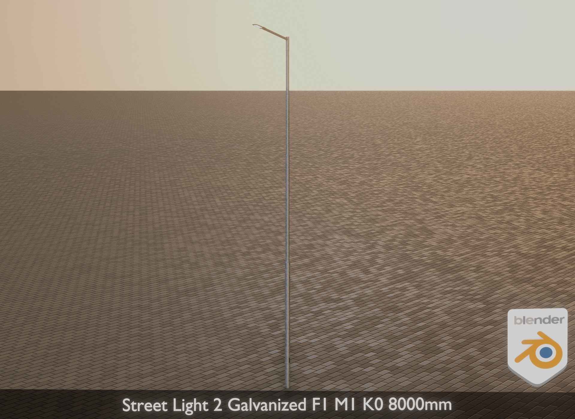 Street Light 2 Galvanized F1 M1 K0 8000mm Low-poly 3D model_35