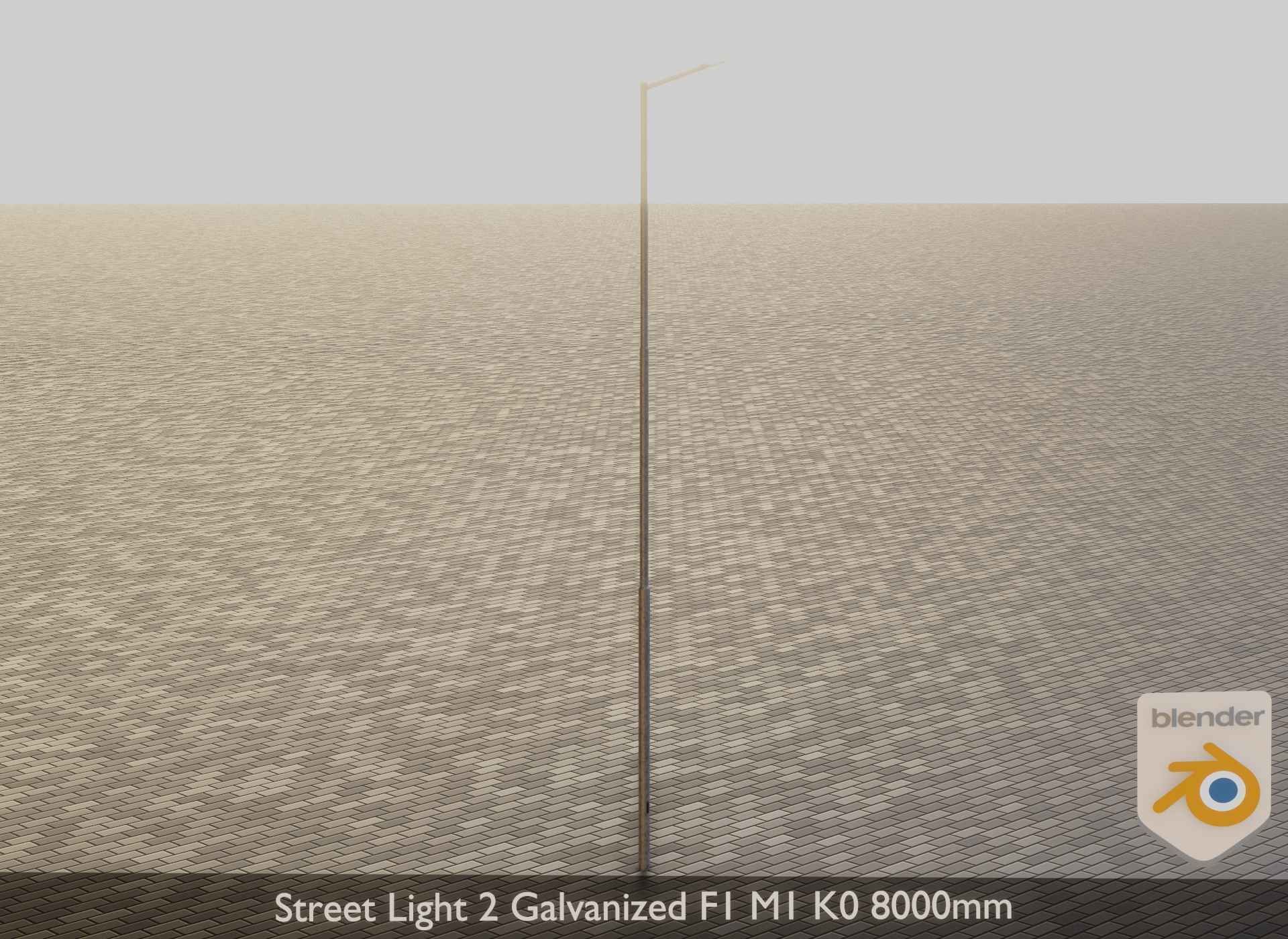 Street Light 2 Galvanized F1 M1 K0 8000mm Low-poly 3D model_16