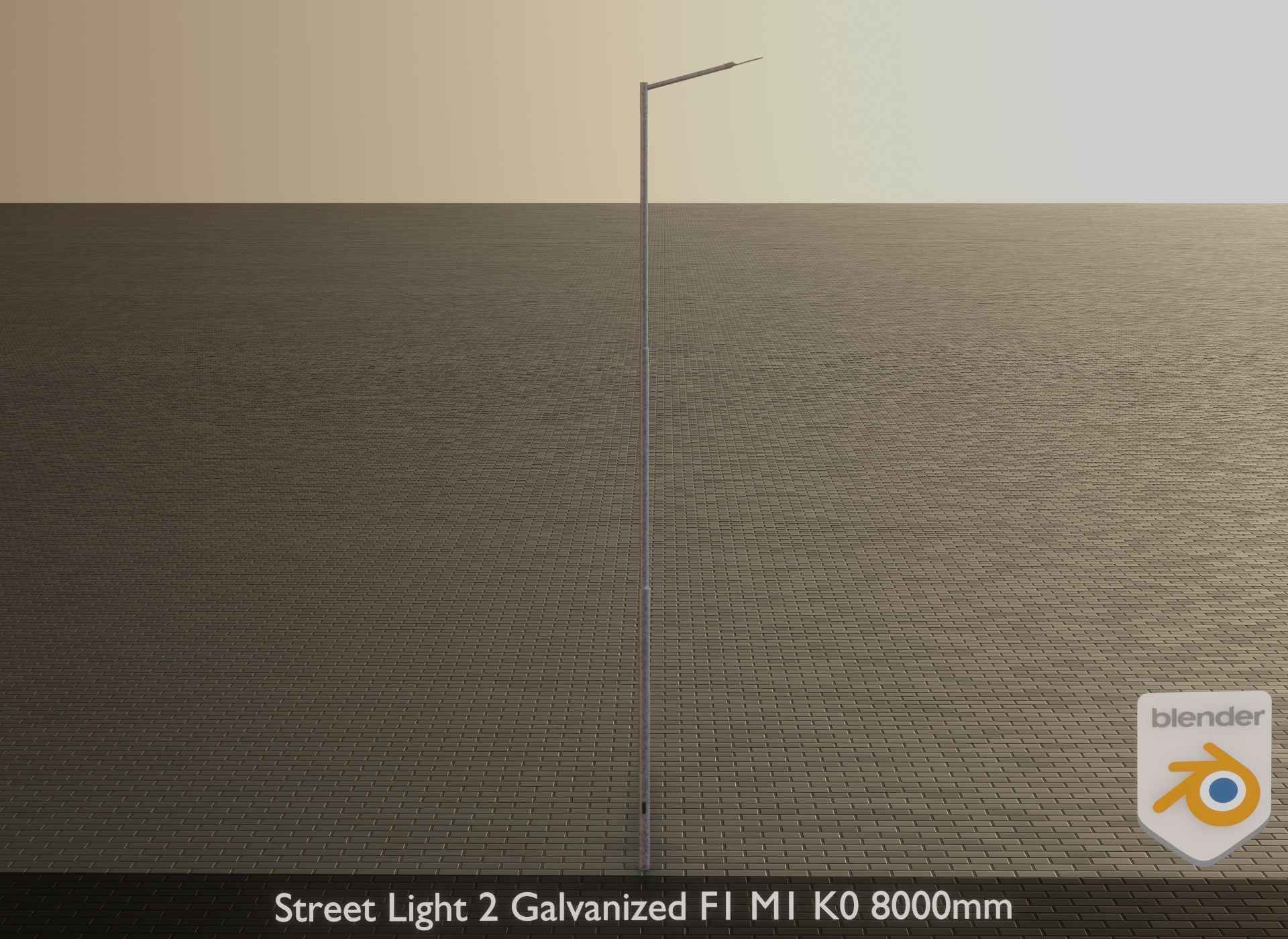 Street Light 2 Galvanized F1 M1 K0 8000mm Low-poly 3D model_21