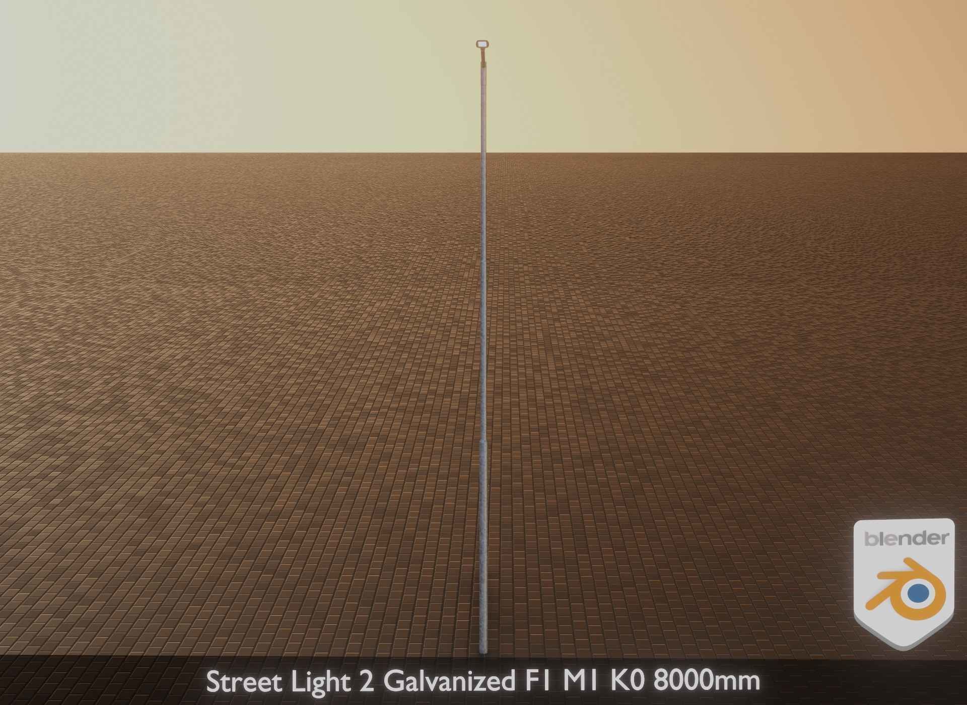 Street Light 2 Galvanized F1 M1 K0 8000mm Low-poly 3D model_31