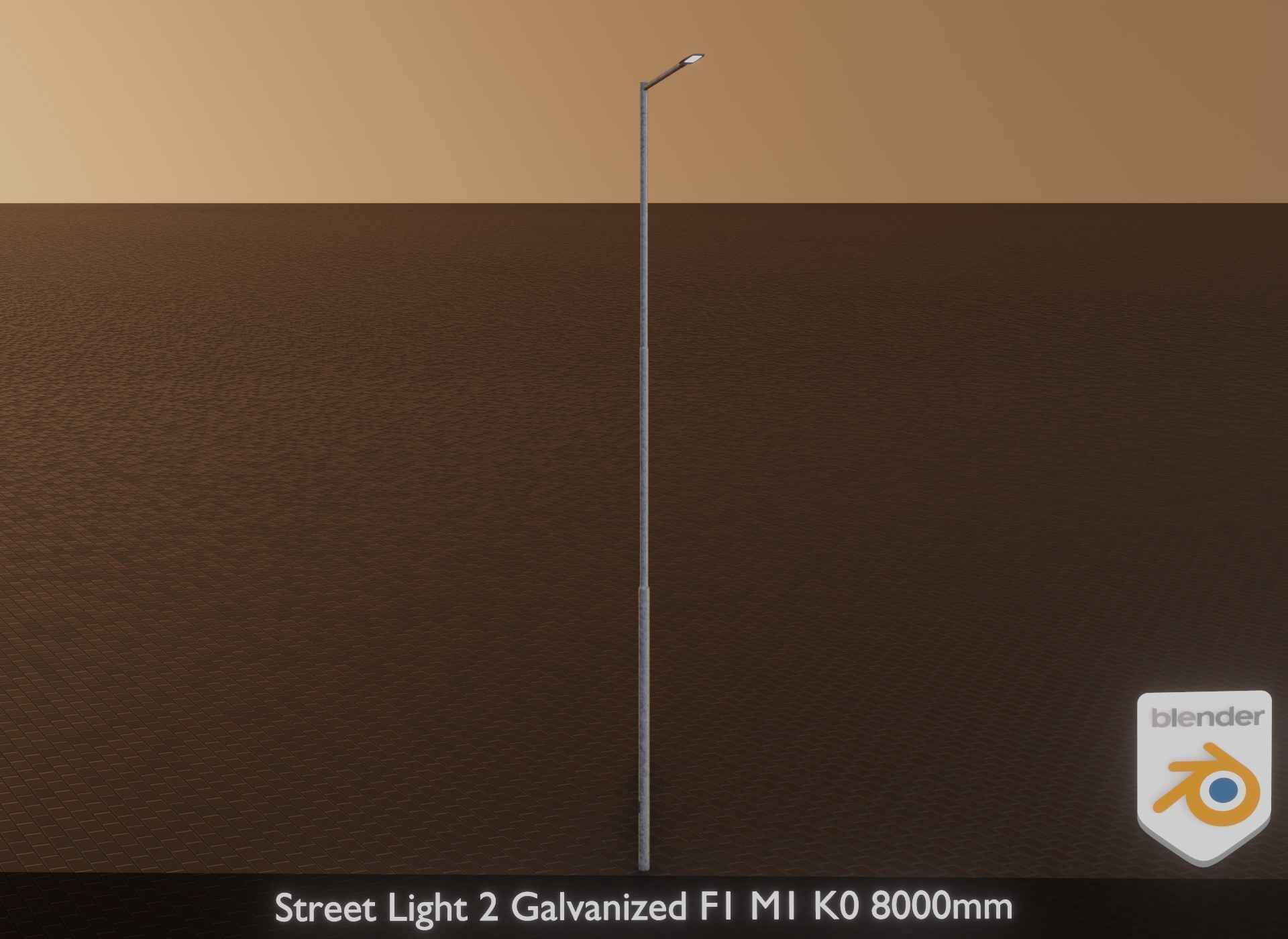 Street Light 2 Galvanized F1 M1 K0 8000mm Low-poly 3D model_28