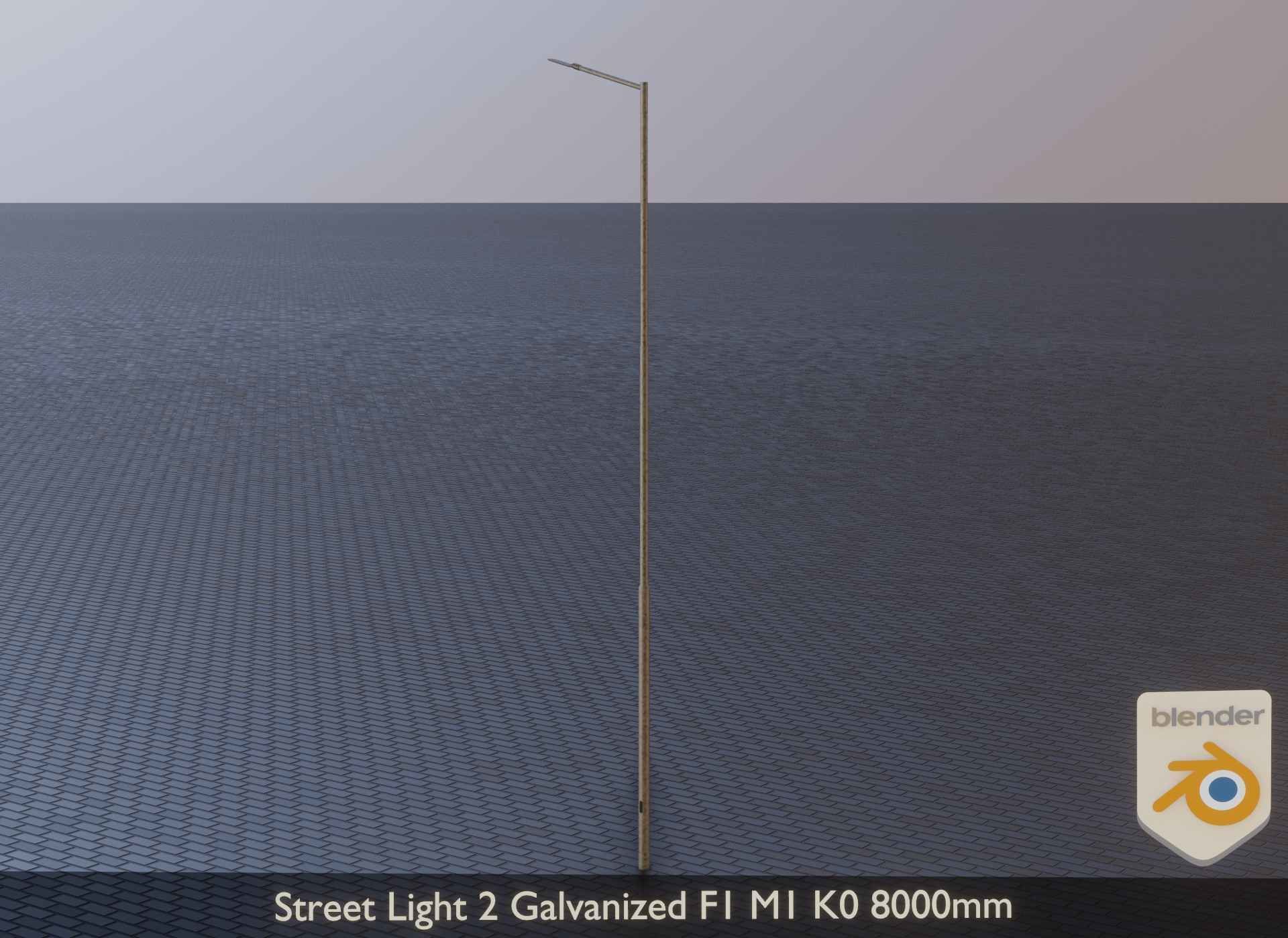 Street Light 2 Galvanized F1 M1 K0 8000mm Low-poly 3D model_5