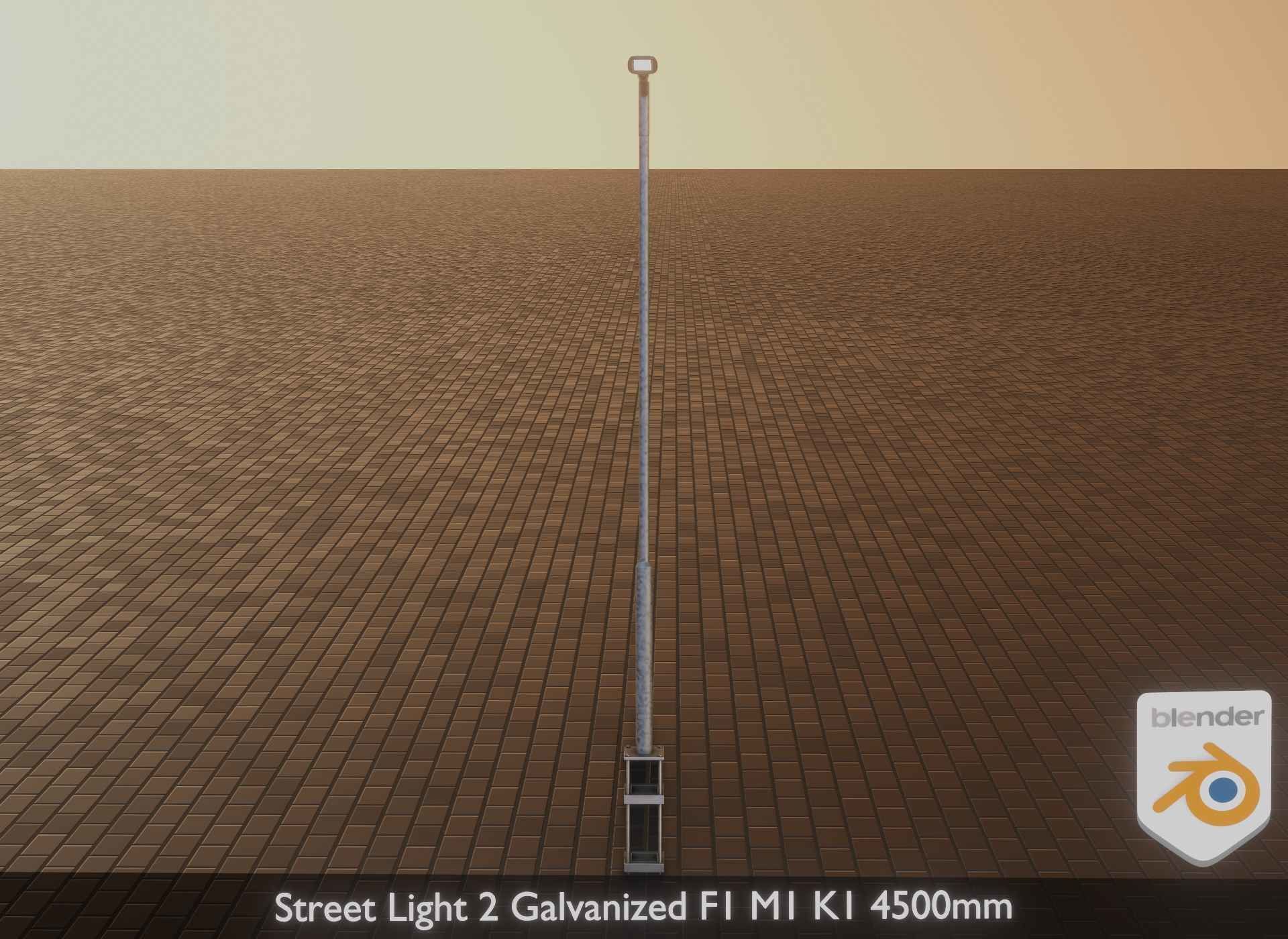 Street Light 2 Galvanized F1 M1 K1 4500mm Low-poly 3D model_31