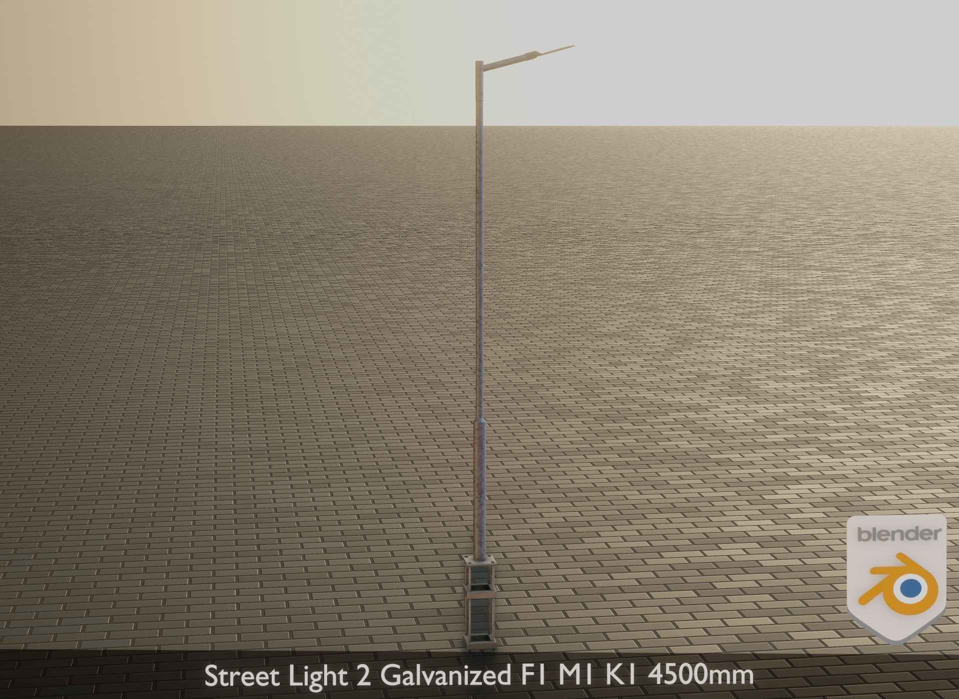 Street Light 2 Galvanized F1 M1 K1 4500mm Low-poly 3D model_20