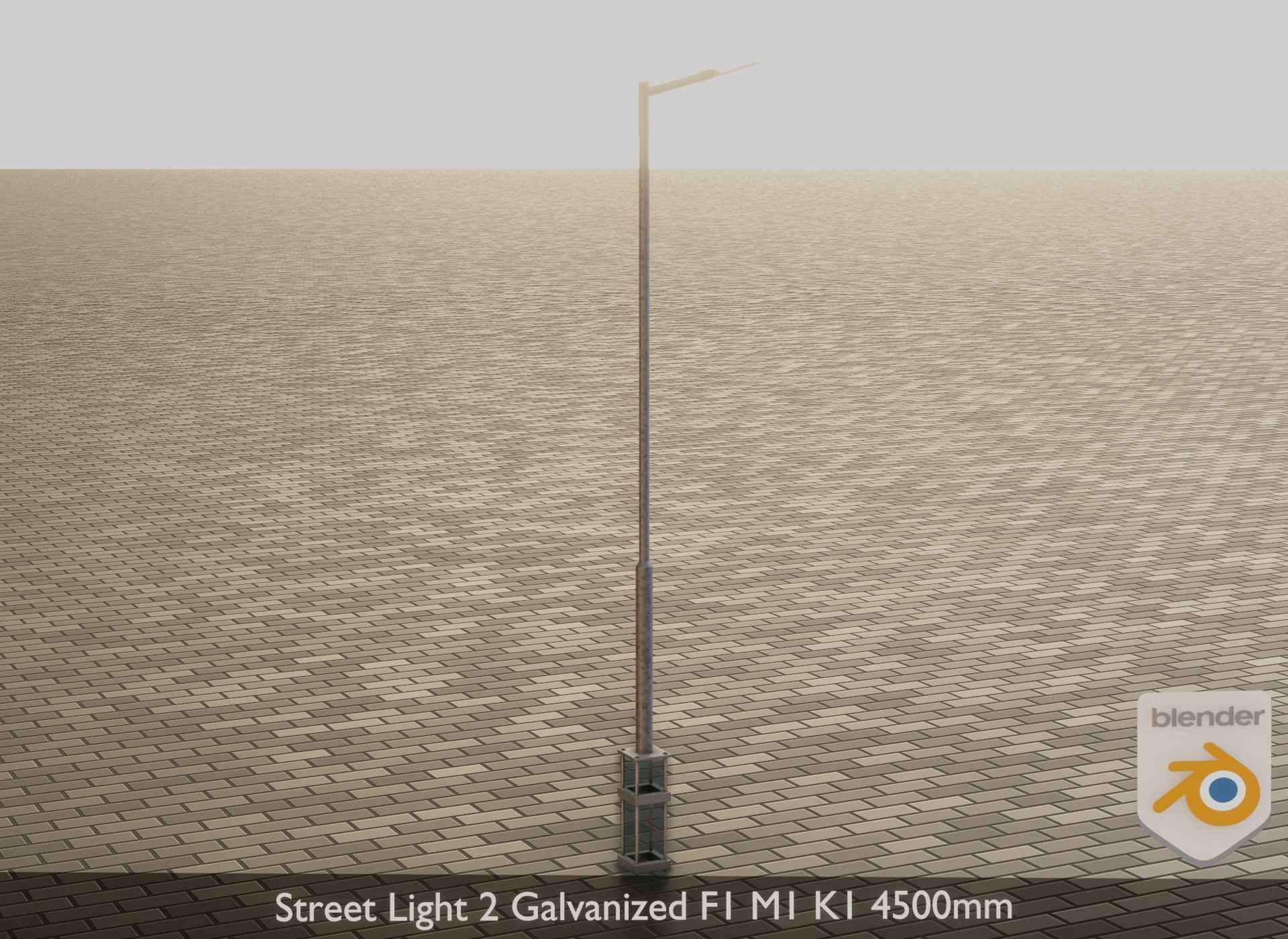 Street Light 2 Galvanized F1 M1 K1 4500mm Low-poly 3D model_18