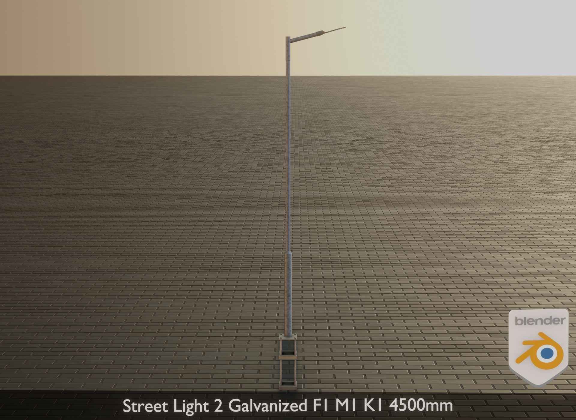 Street Light 2 Galvanized F1 M1 K1 4500mm Low-poly 3D model_21